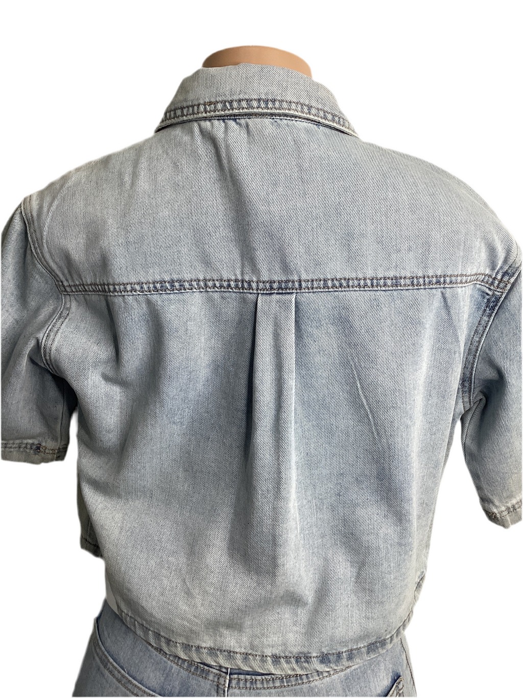 Cropped Denim Shirt