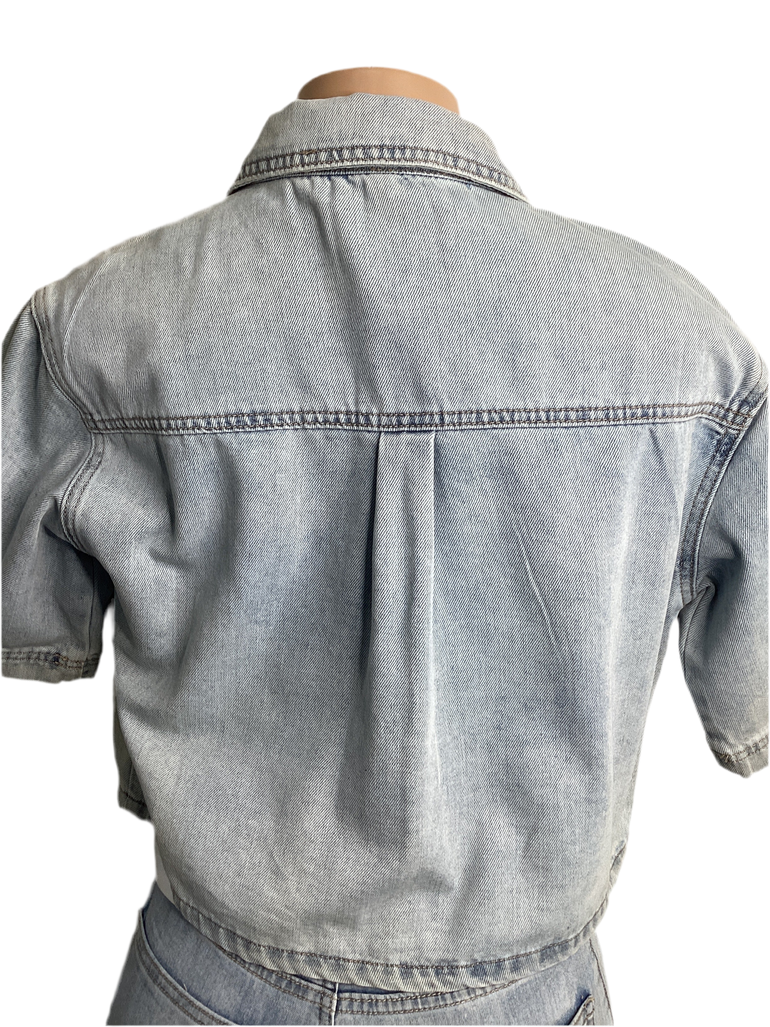 Cropped Denim Shirt