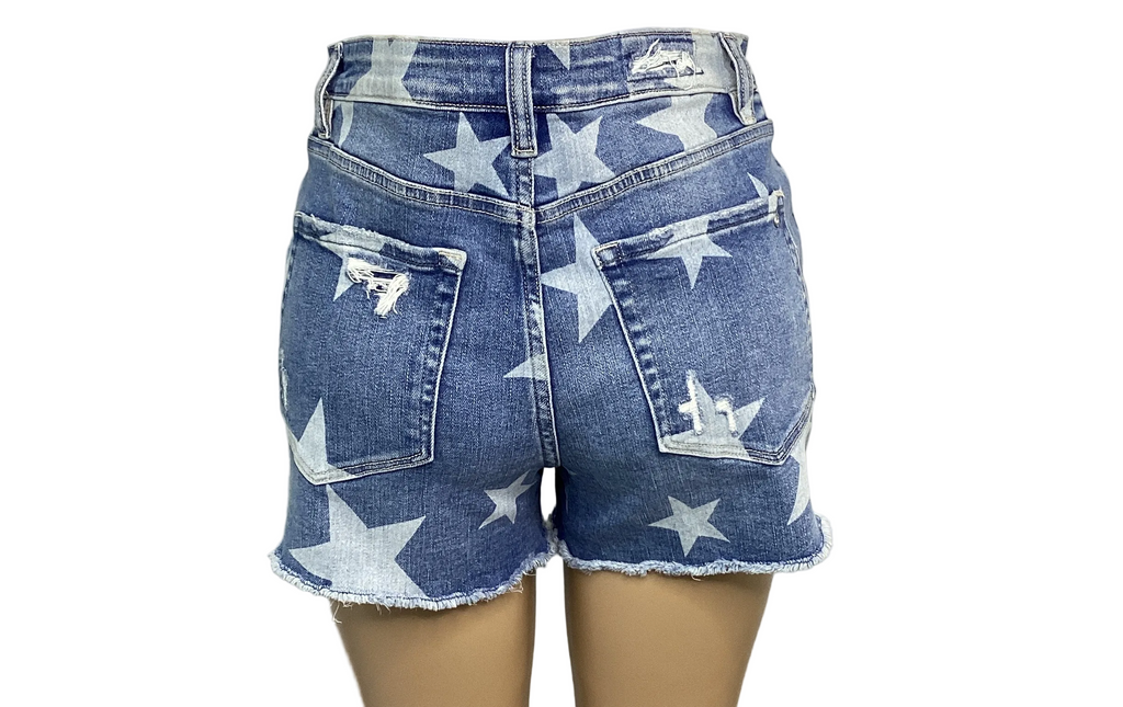 High-Rise Shorts w/Star Print