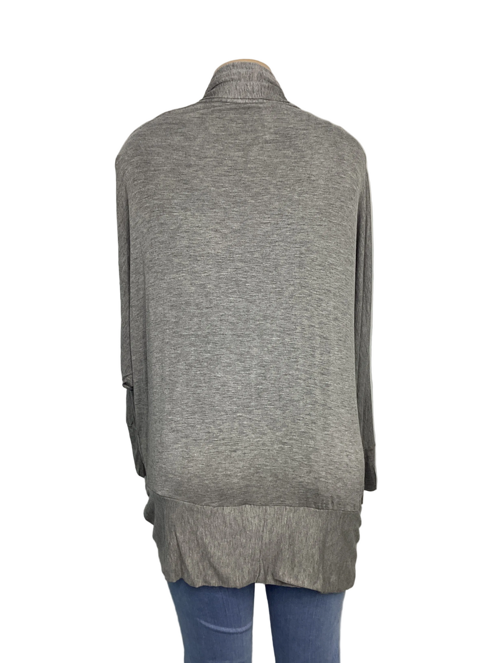 Curvy - Dolmen Sleeves Round Hem Cardigan