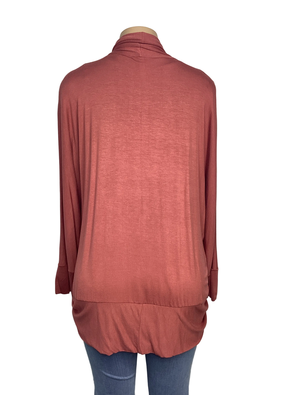 Curvy - Dolmen Sleeves Round Hem Cardigan