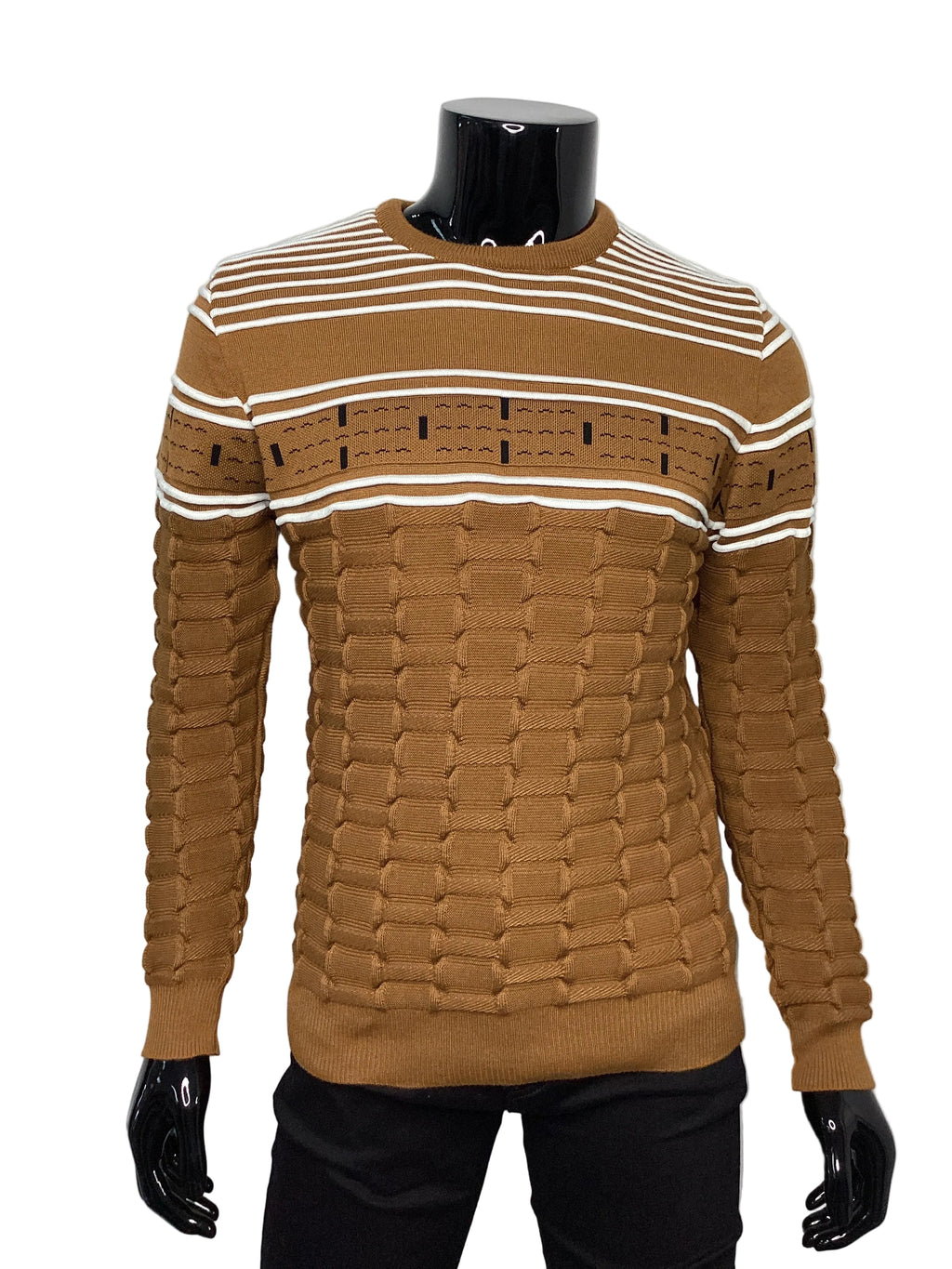 Patterned Color Block Crewneck - Closet Space