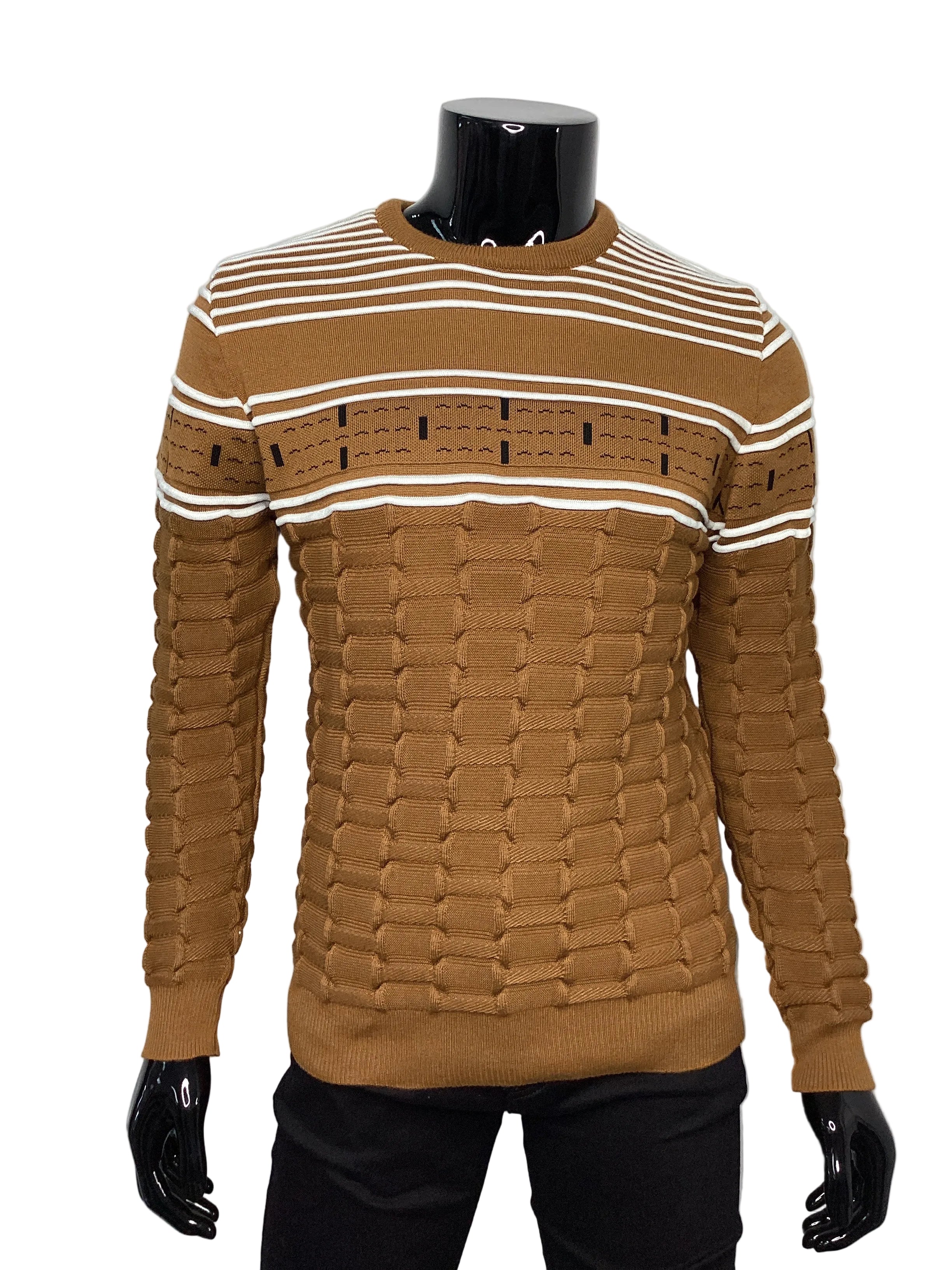 Patterned Color Block Crewneck - Closet Space