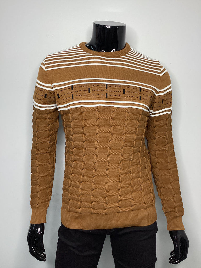 Patterned Color Block Crewneck - Closet Space