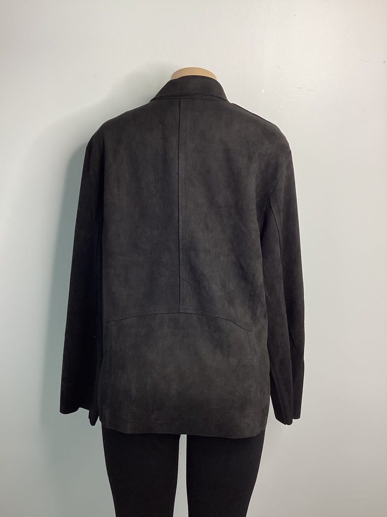 Solid Suede Rider Jacket w/ Zip Front & Pockets - Closet Space