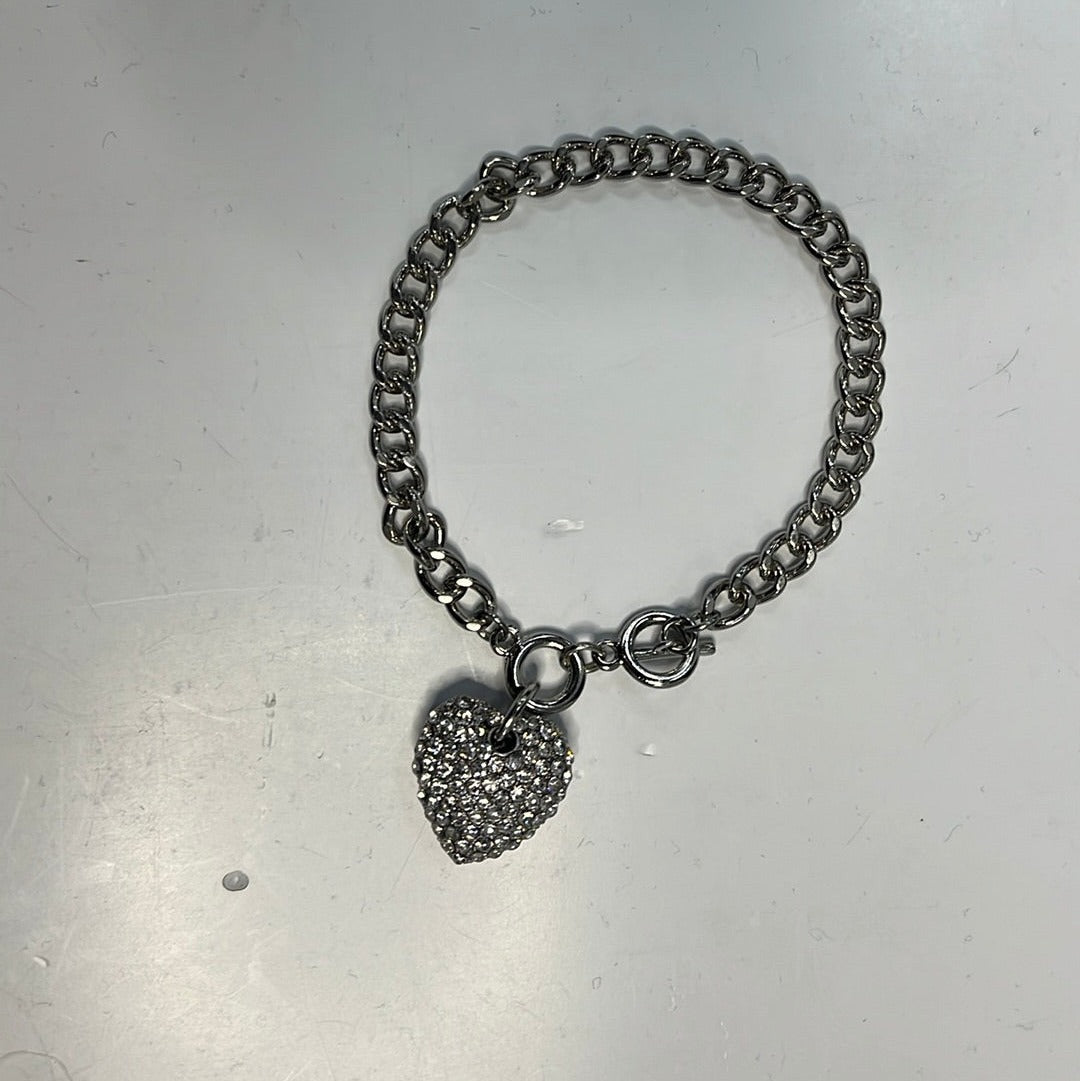 Small Heart Pendent T-Bar Bracelet - Closet Space