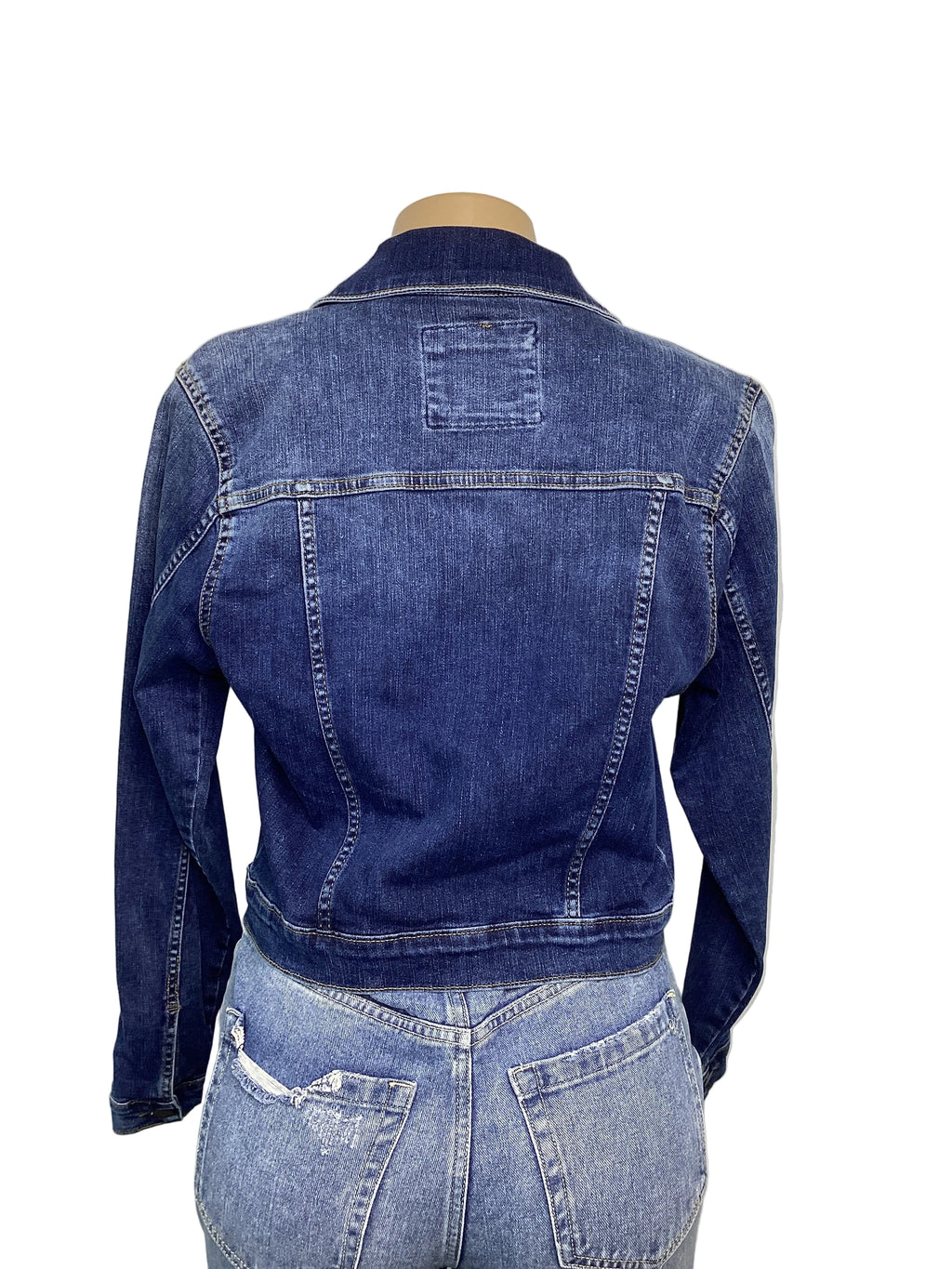 Medium Wash 2 Toned Denim Jacket - Closet Space