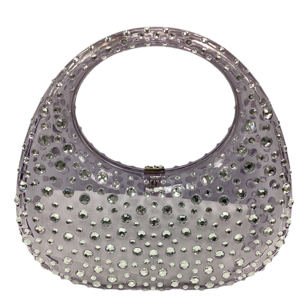 Acrylic Rhinestone Clear Clutch