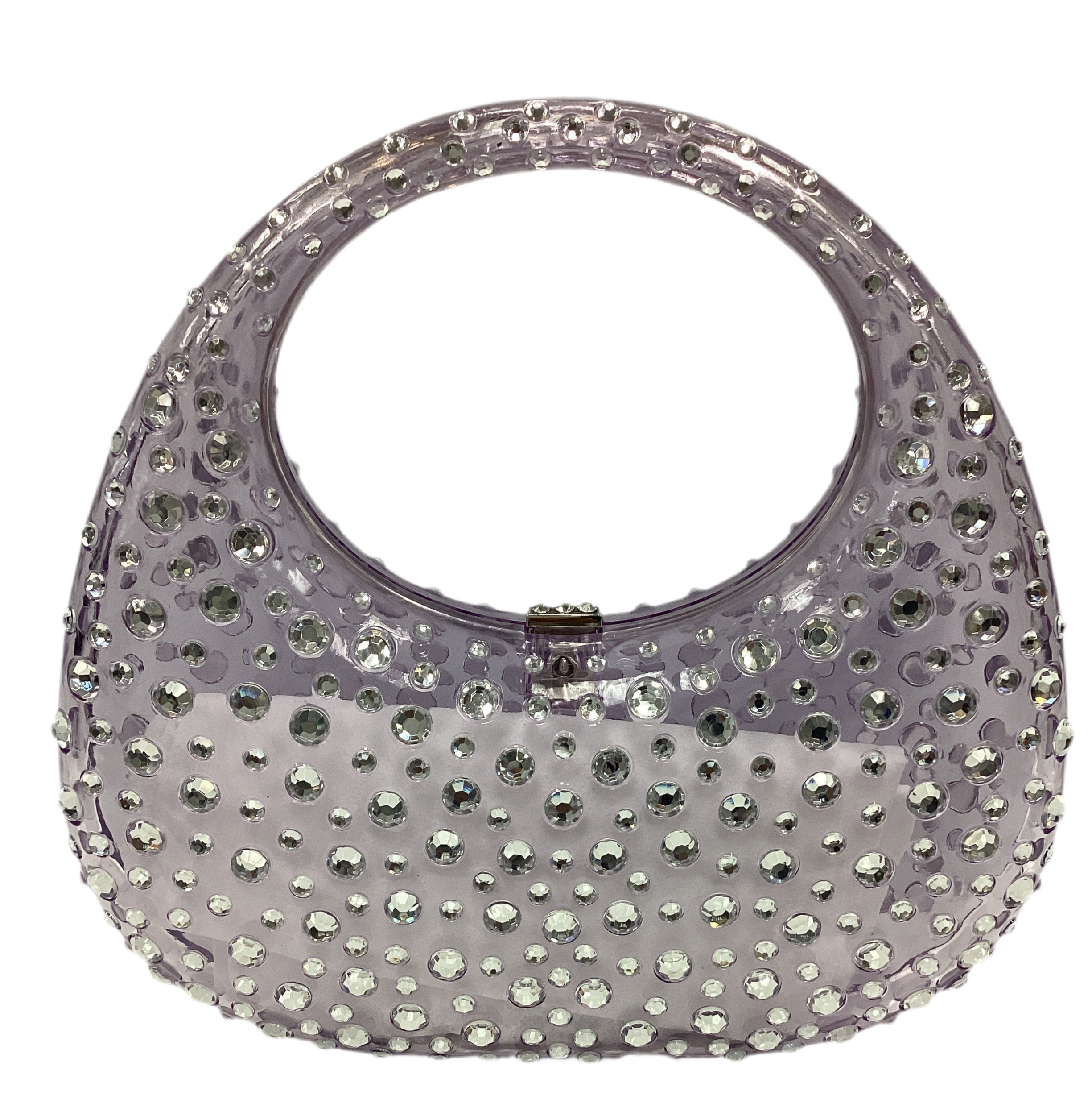 Acrylic Rhinestone Clear Clutch