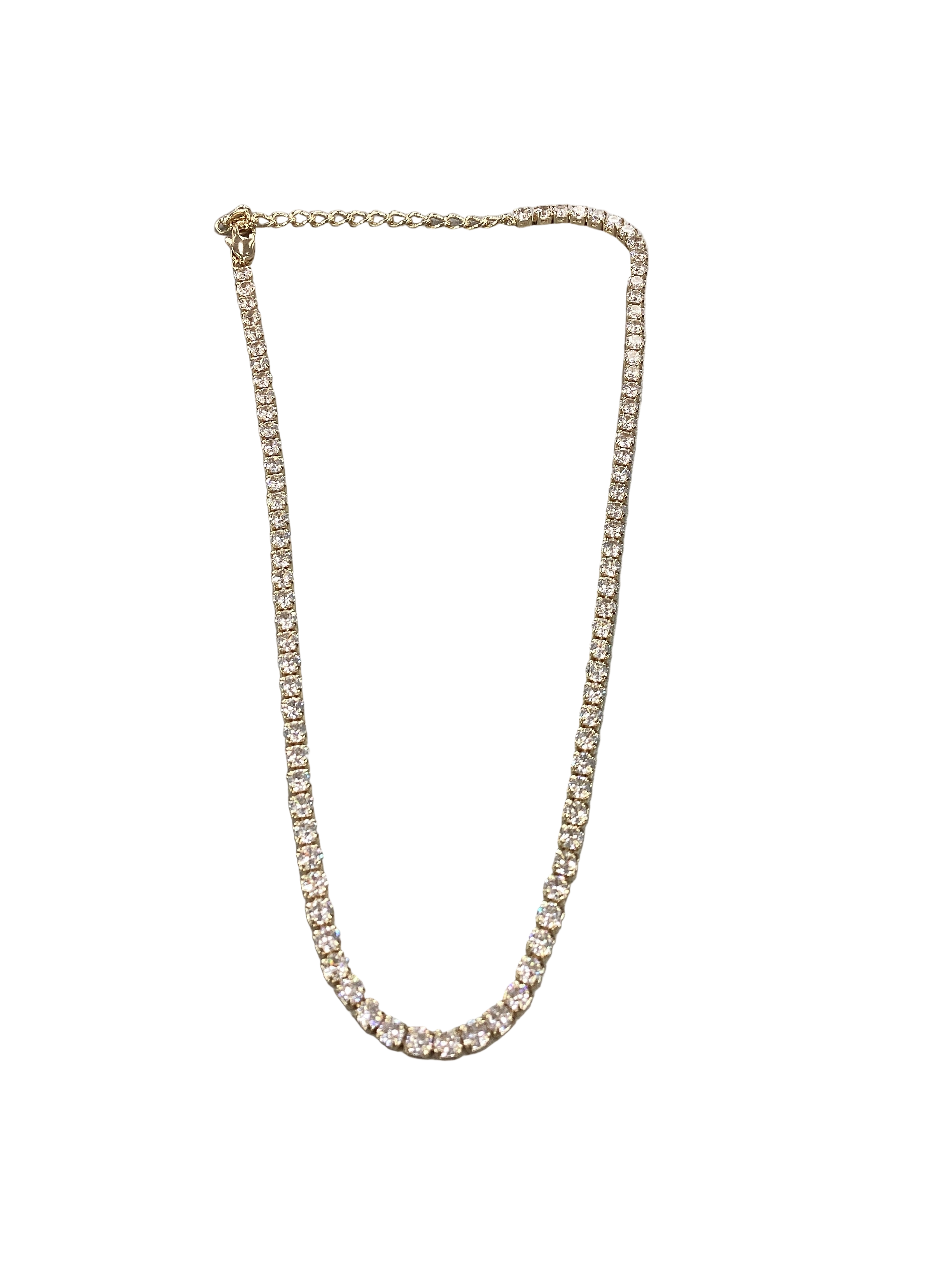 Tennis Necklace With Round CZ Crystals