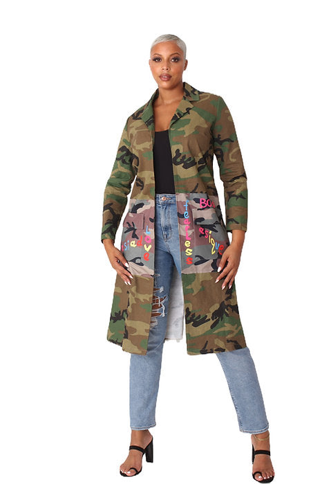 Curvy - Need Bands Not Boys Camouflage Jacket - Closet Space