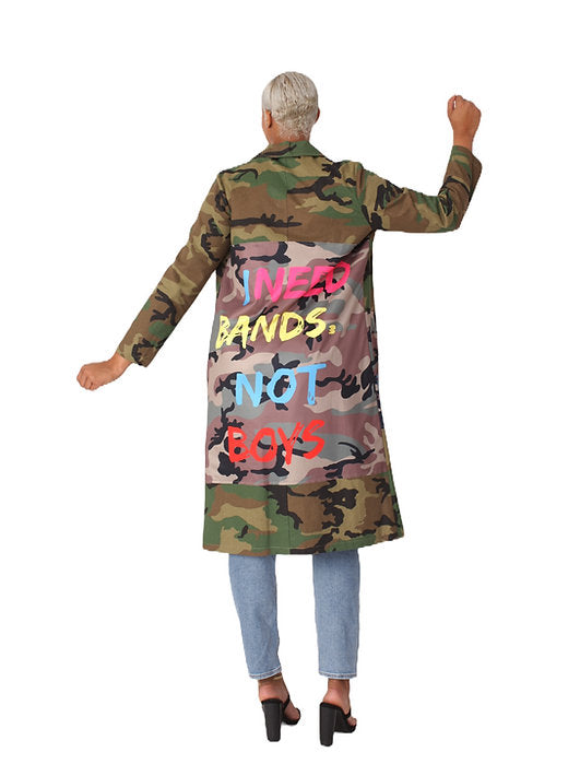 Curvy - Need Bands Not Boys Camouflage Jacket - Closet Space