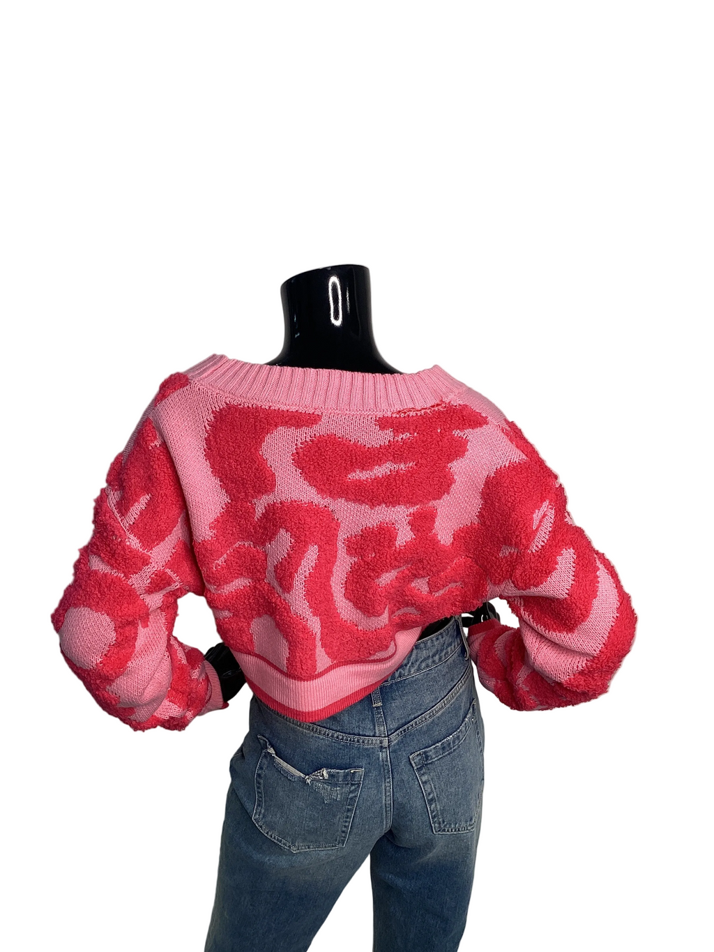 Textured Knit Cropped Cardigan Sweater