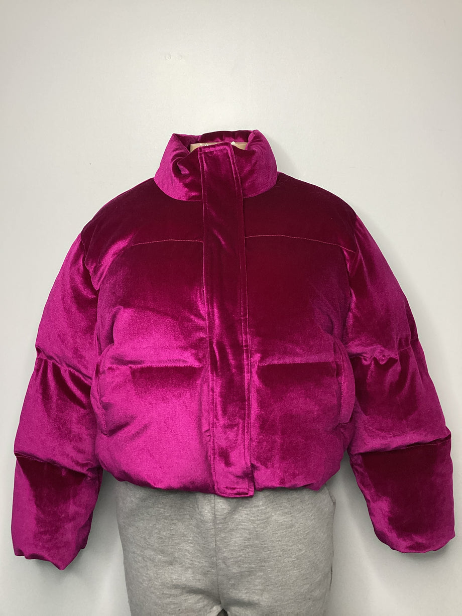 【I AM MARI】24FW★ Label Quilted Velvet Puff Jacket I AM MARI】24FW☆ Label Quilted Velvet Puff Jacket ジャケット