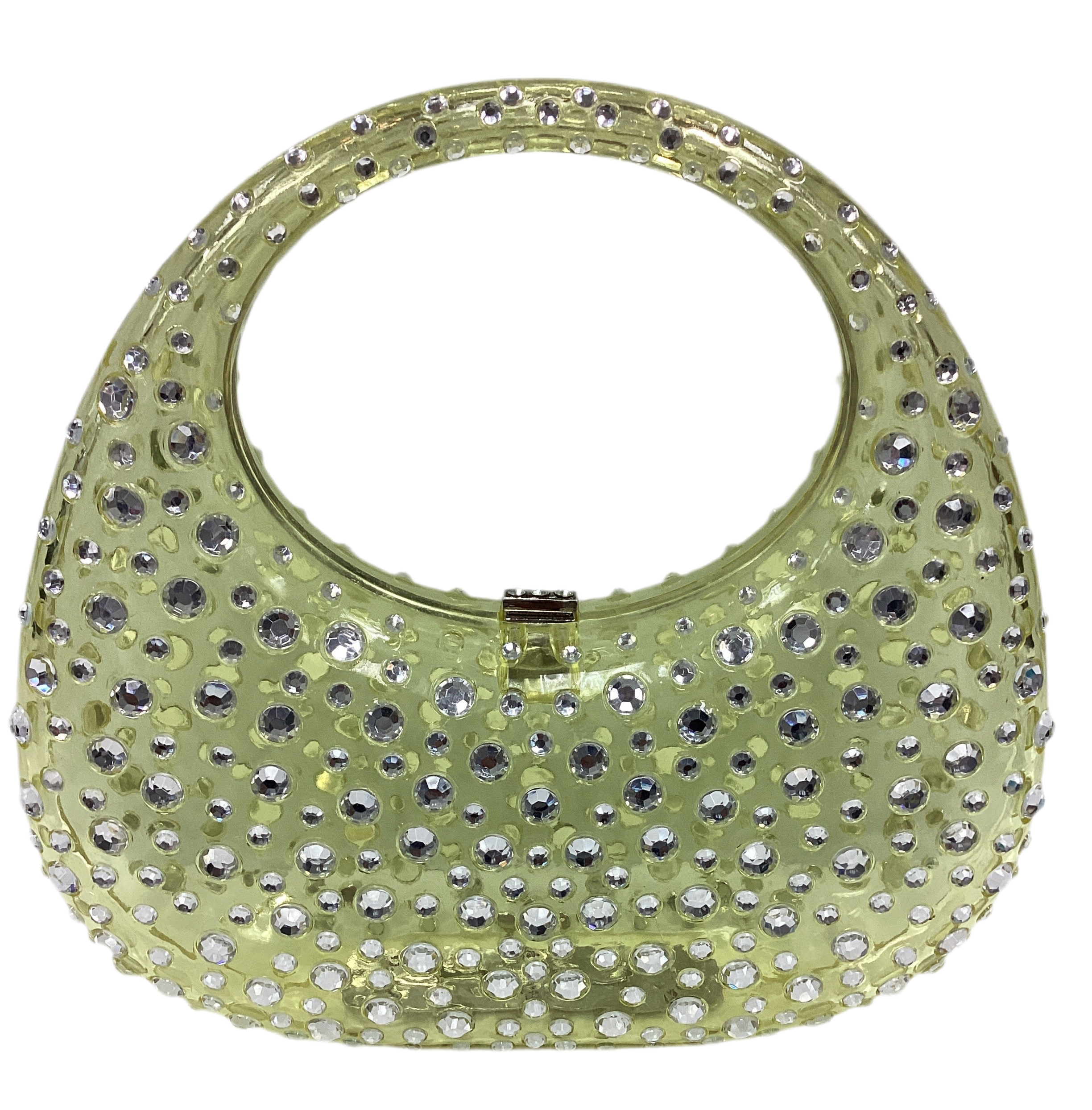 Acrylic Rhinestone Clear Clutch