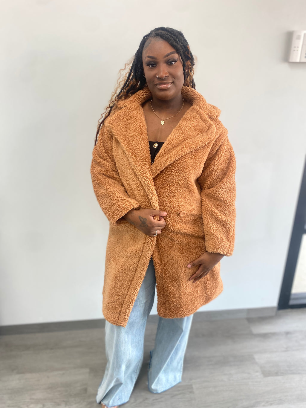 Teddy Bear Oversized Sherpa Trench Coat