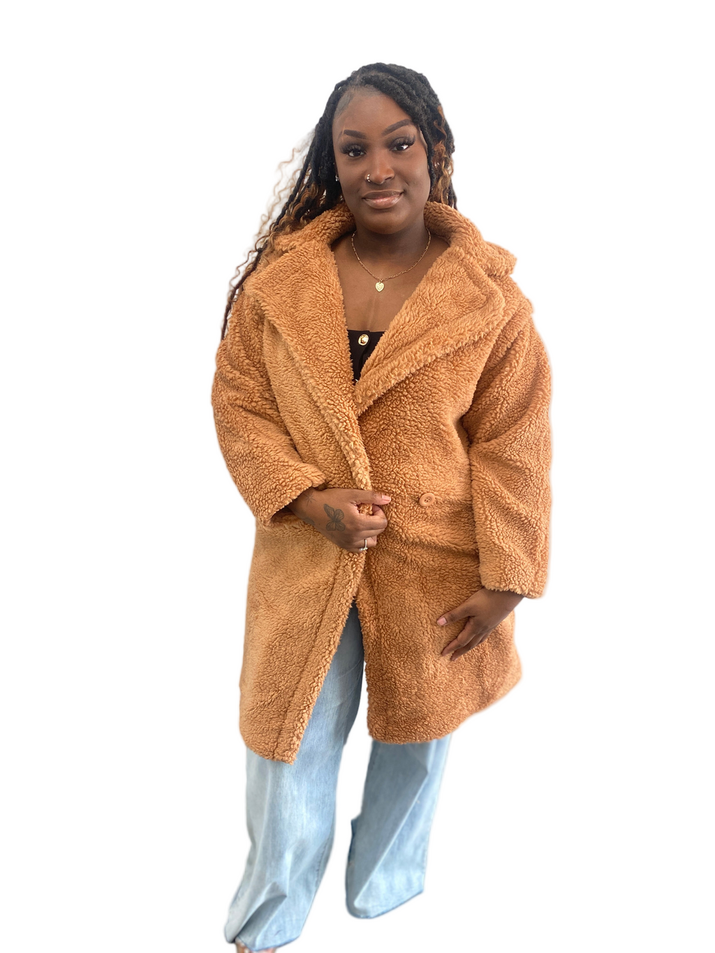 Teddy Bear Oversized Sherpa Trench Coat