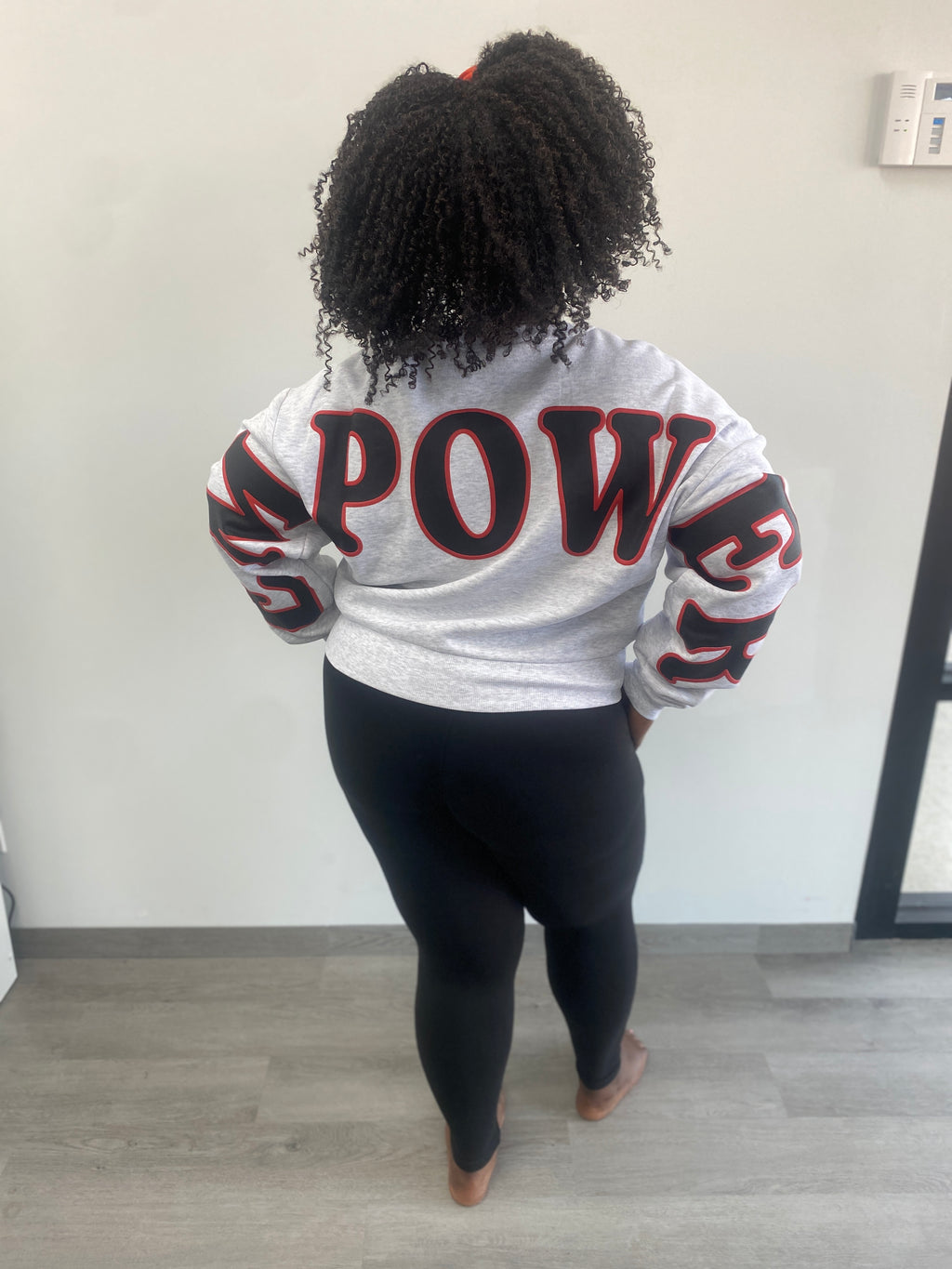 Empower With Love Graphic Cropped Sweatshirt - Positive Message Pullover