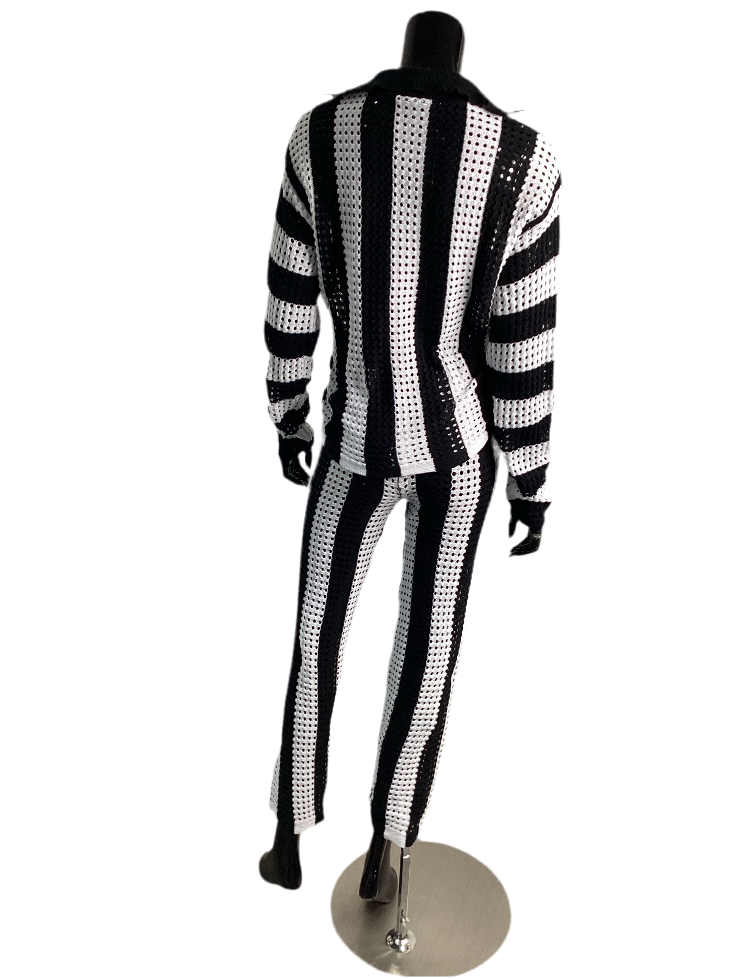 Crochet 2 Piece Set Long Sleeve Top & Pants