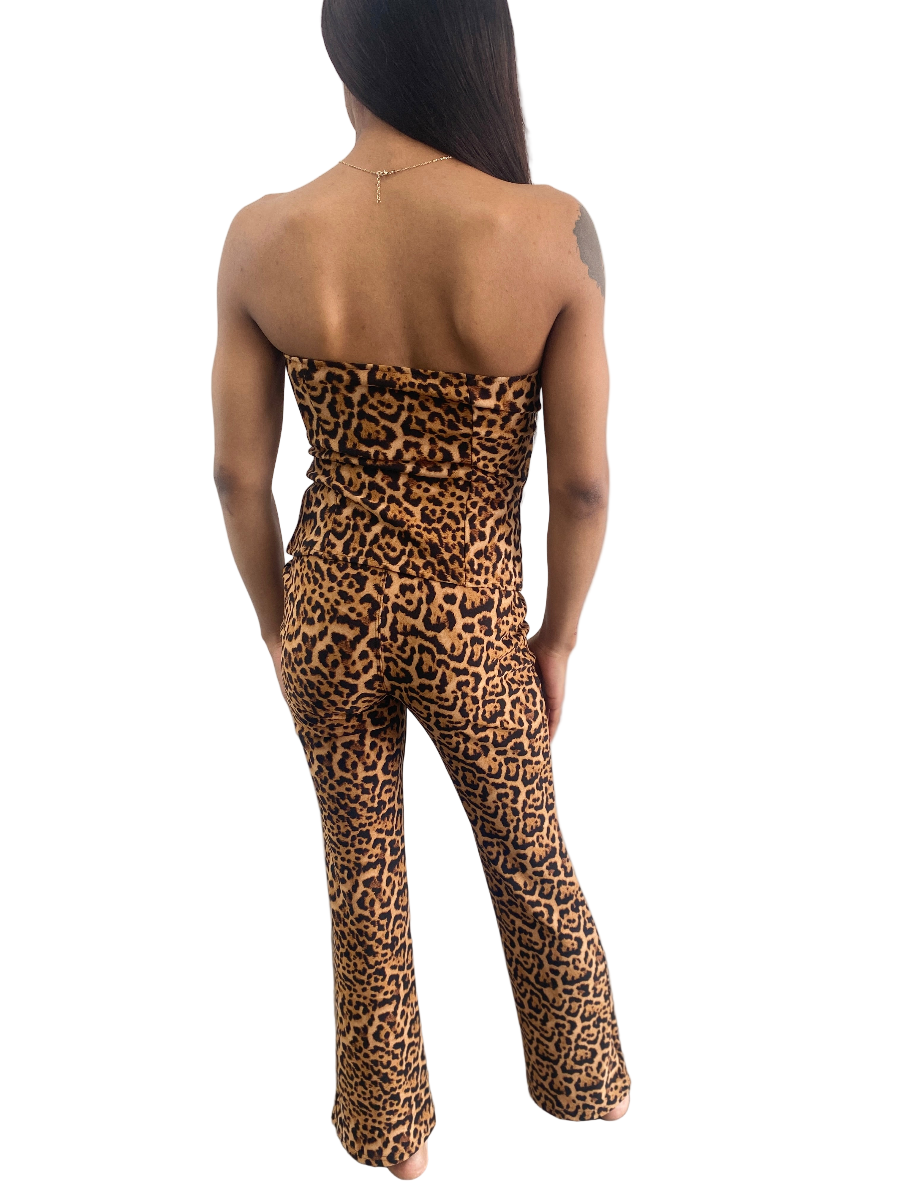 Scuba Knit Strapless Button Front Tube Top