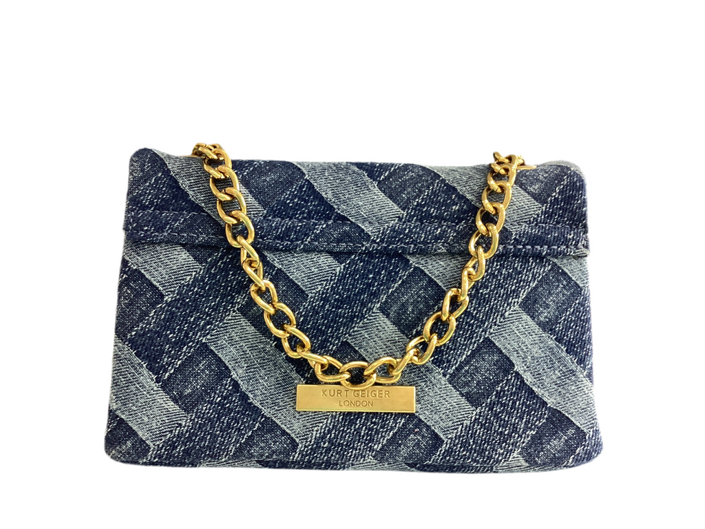 Denim Mini Weave Shoulder Bag