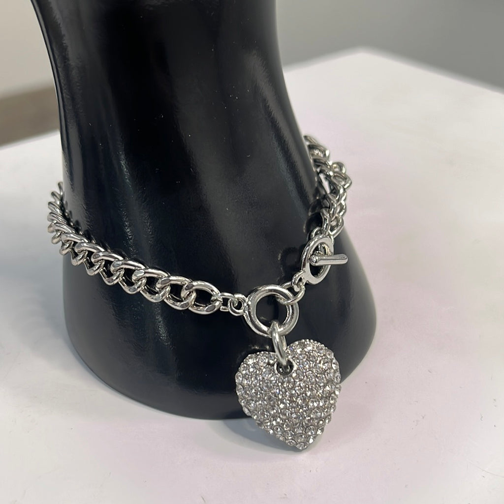 Small Heart Pendent T-Bar Bracelet - Closet Space