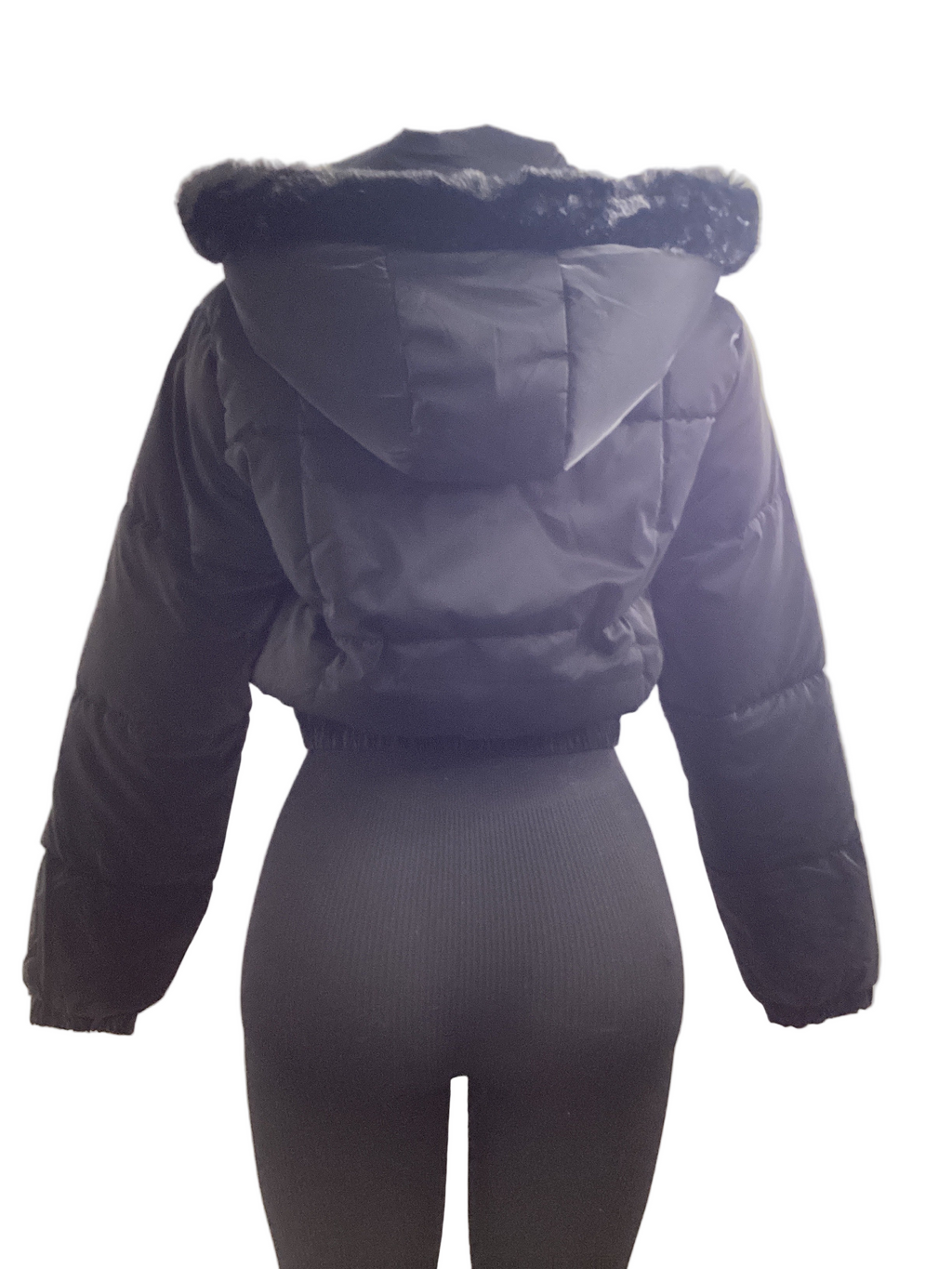 Puffed Fur Hooded Jacket