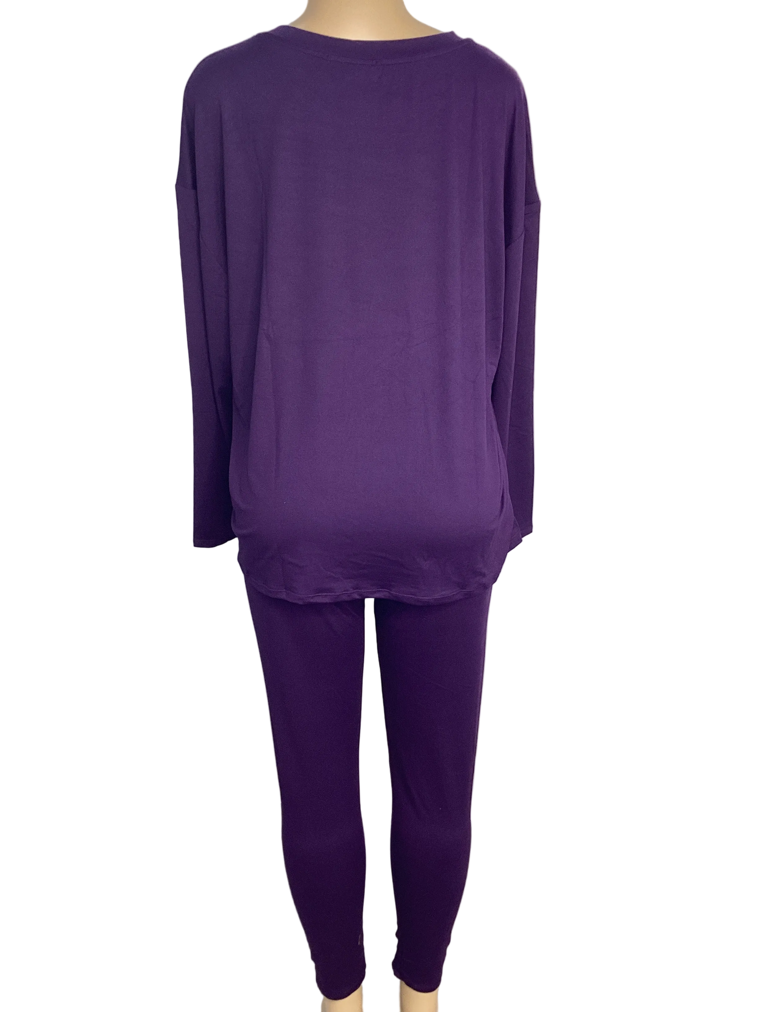 Curvy - Solid Long Sleeve Top & Legging Set