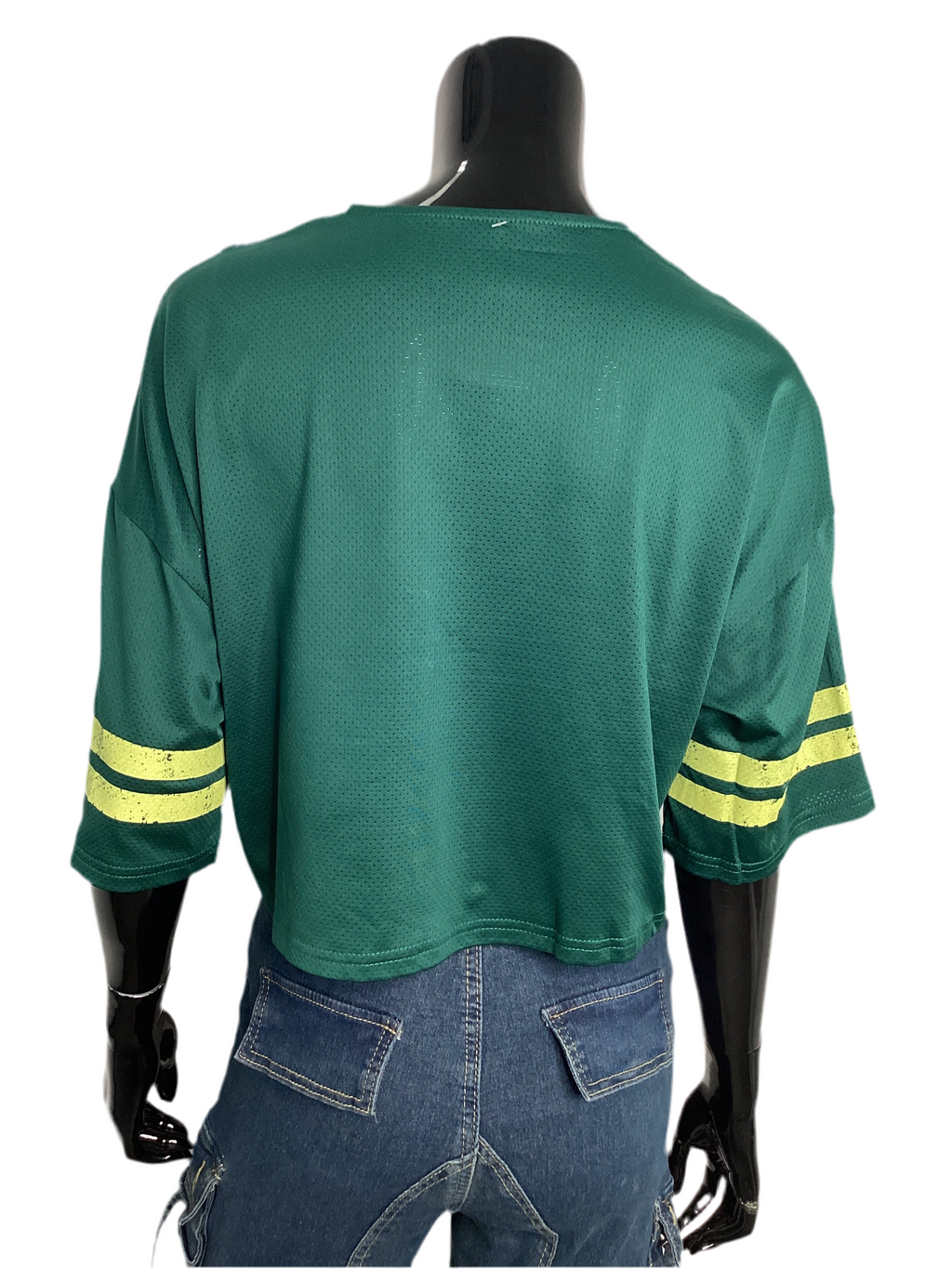 Short Sleeve Mesh Jersey Crop Top