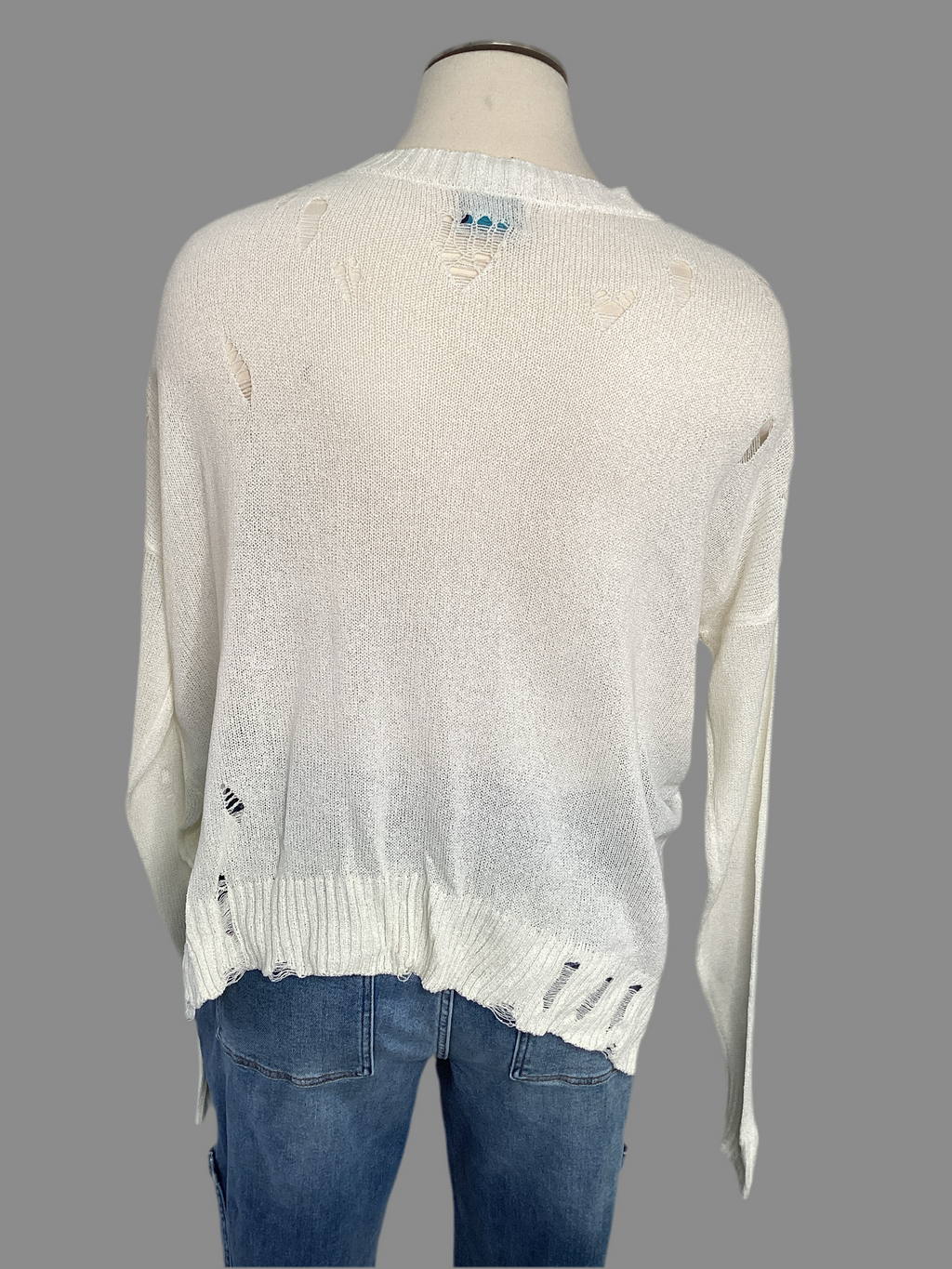 Distressed Oversized Light Weight Sweater