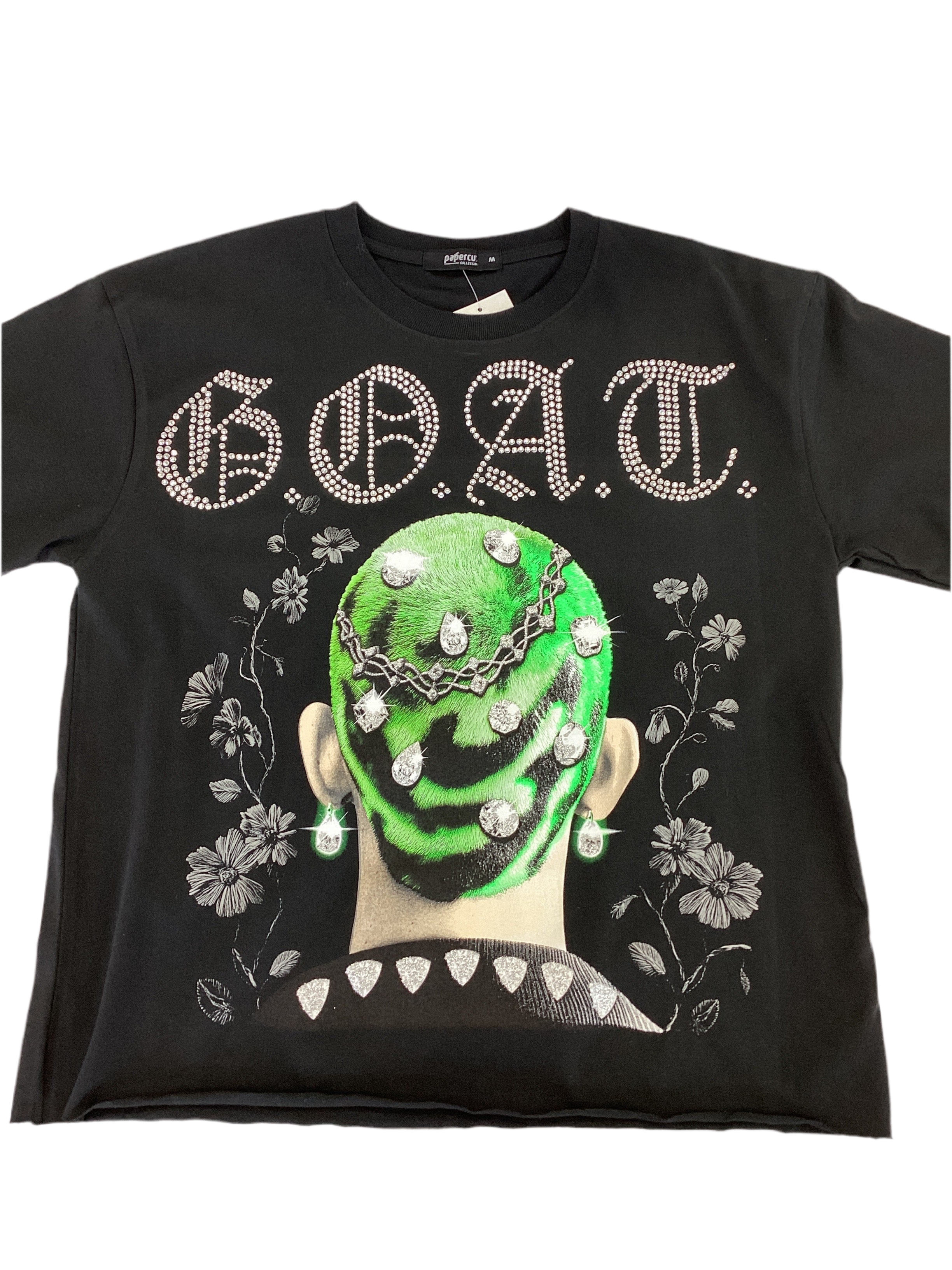 Rhinestone G.O.A.T. Graphic T-Shirt – Streetwear T-Shirt