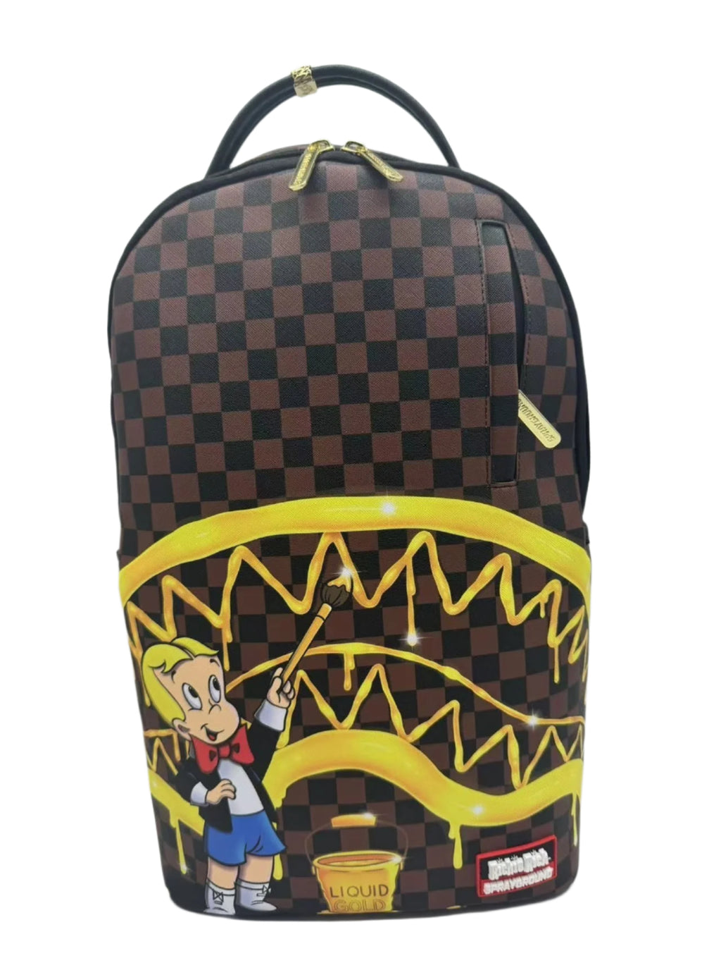 SPRAYGROUND - Richie Rich Gold Sharkmouth DLXSV Backpack