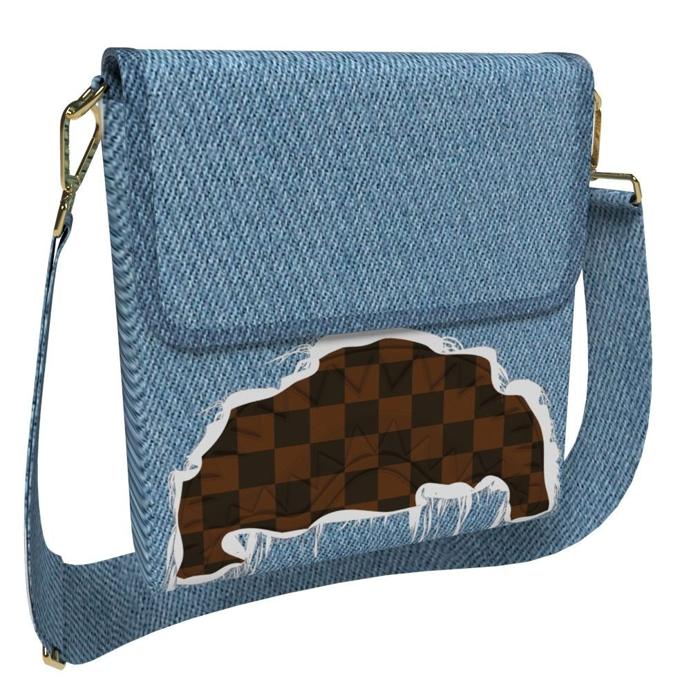SPRAYGROUND - Denim Shark Messenger Sling
