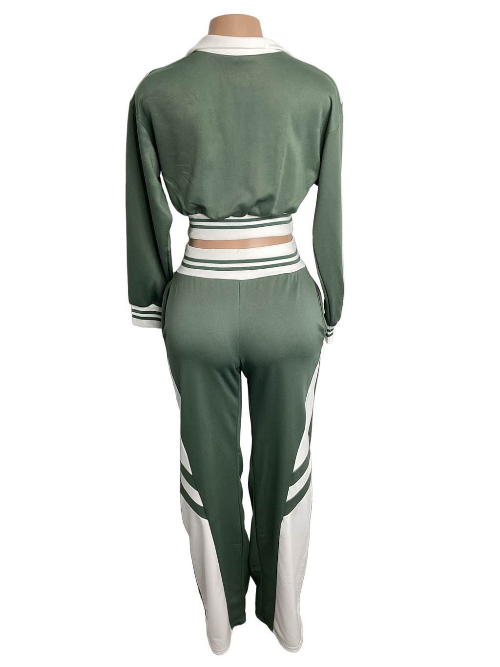 Athletic Striped Zip-Up Two Piece Track Set