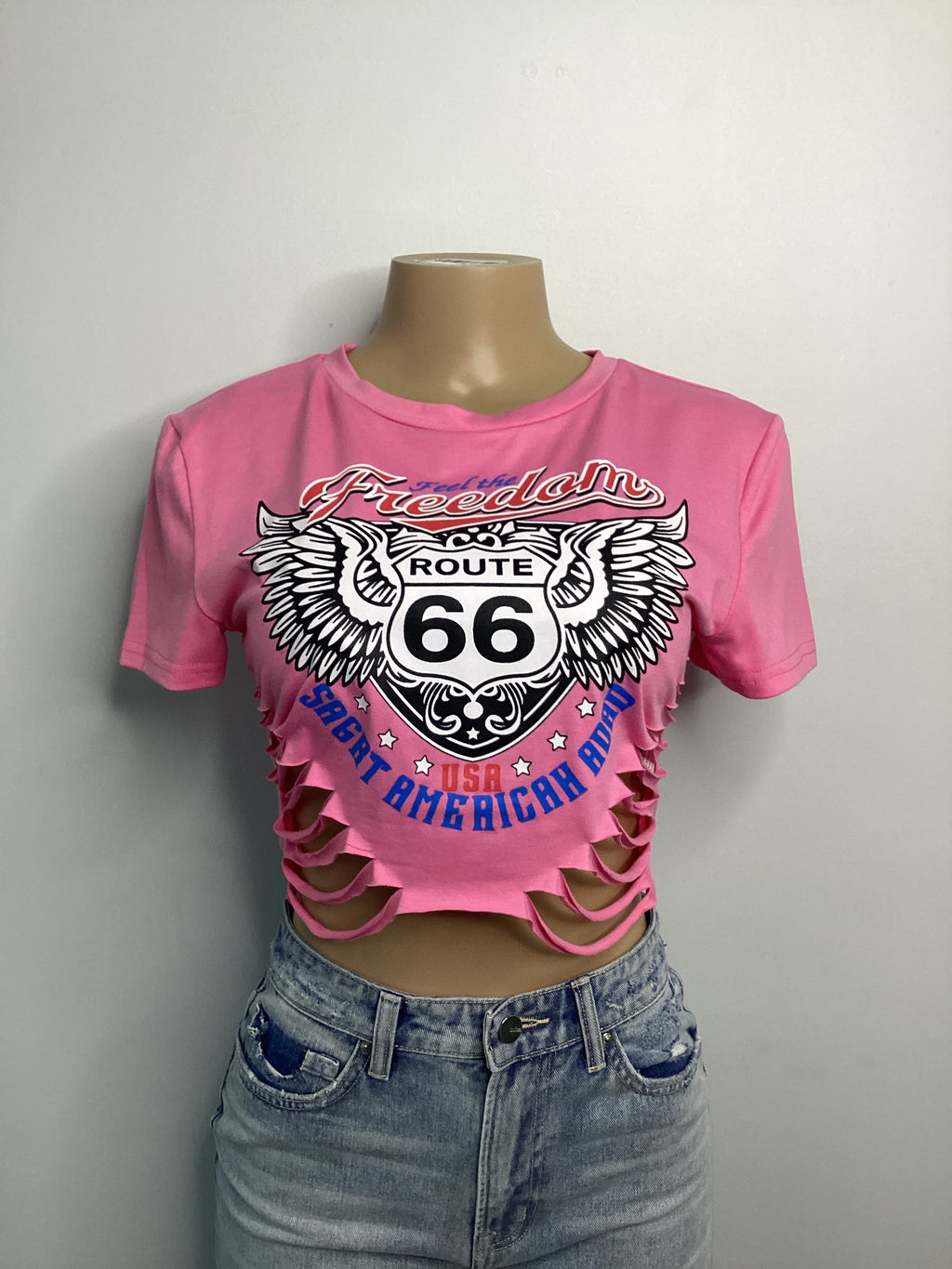 Feel The Freedom Distressed Crop Top - Closet Space