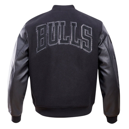 Pro Standard Chicago Bulls Triple Black Varsity Jacket