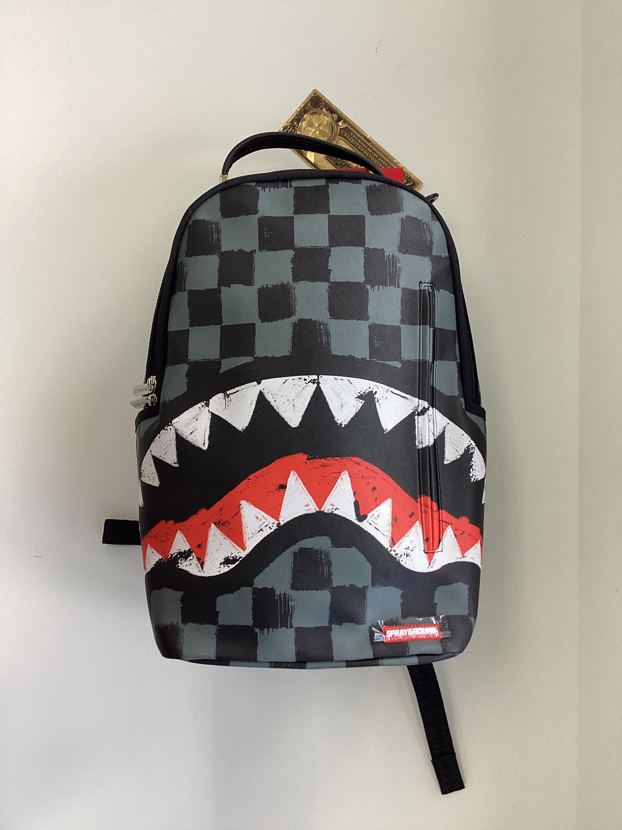 SPRAYGROUND Sharks In Paris Paint Grey DLXSV Backpack - Closet Space