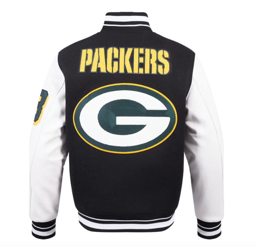 PRO-STANDARD Green Bay Packers Mashup Rib Wool Varsity Jacket