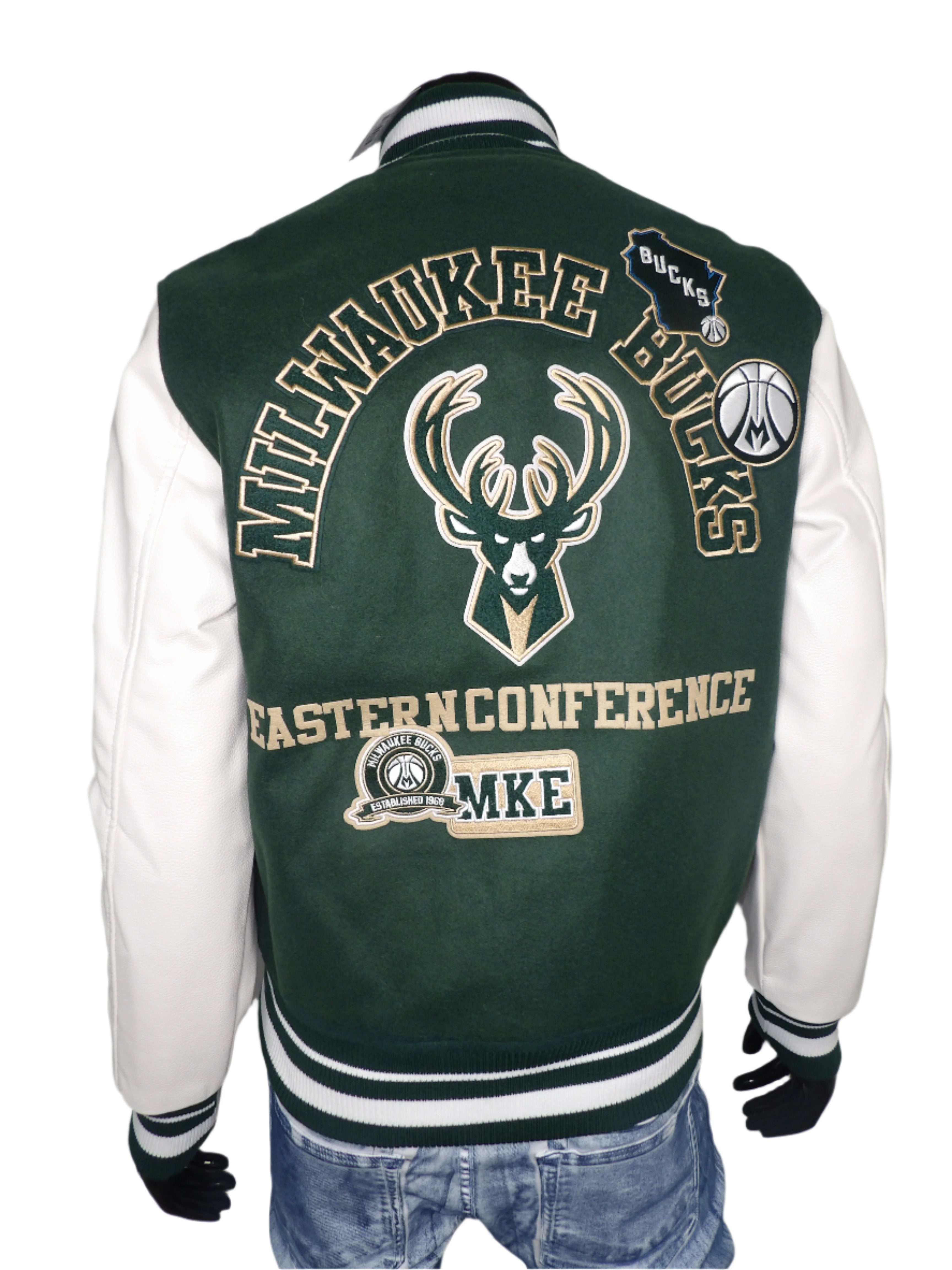 PRO STANDARD - Milwaukee Bucks Area Code Wool Varsity Jacket