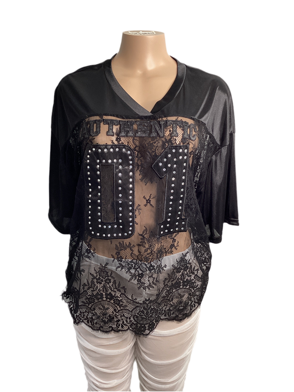 Lace Oversized Jersey