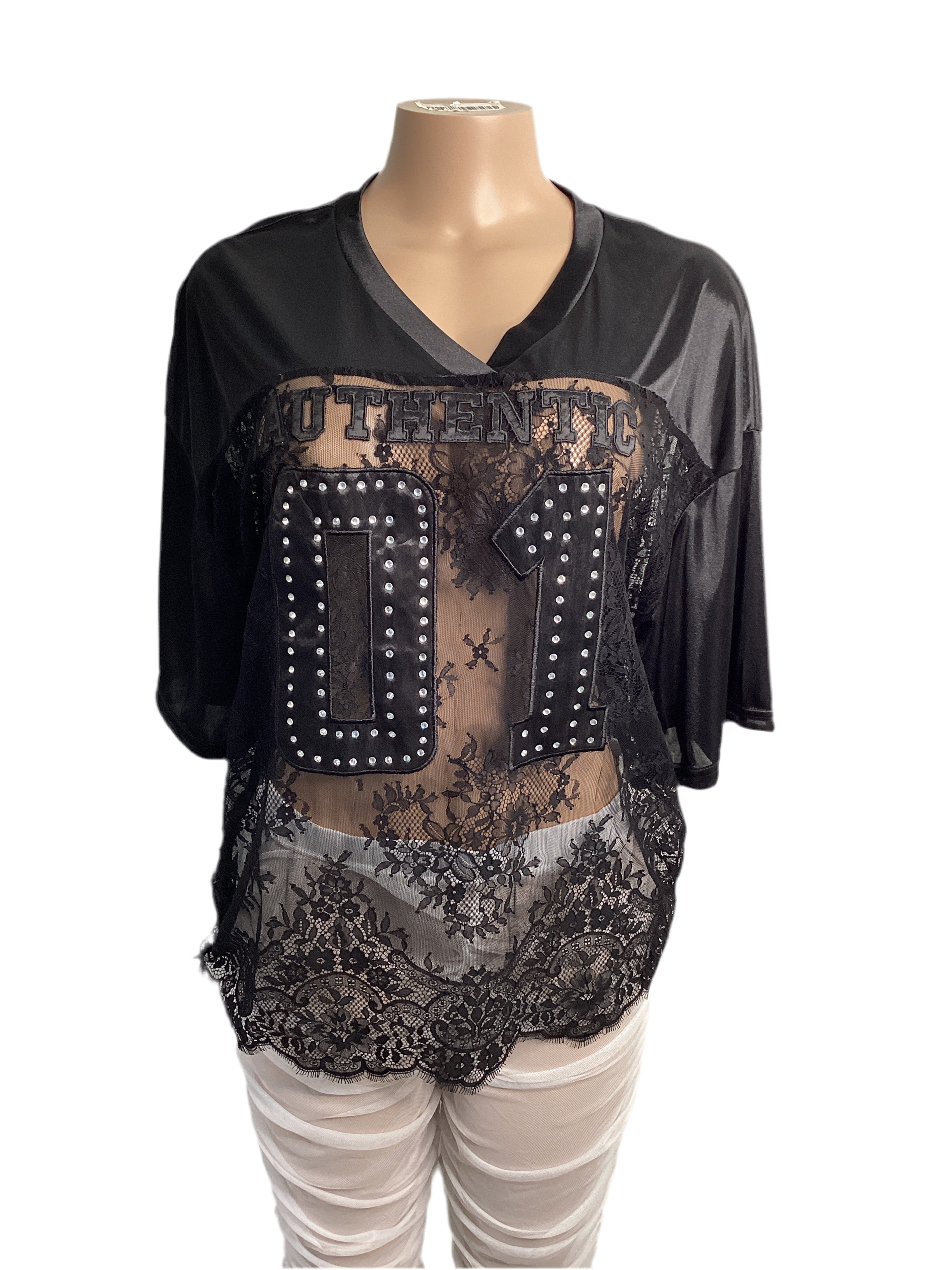 Lace Oversized Jersey