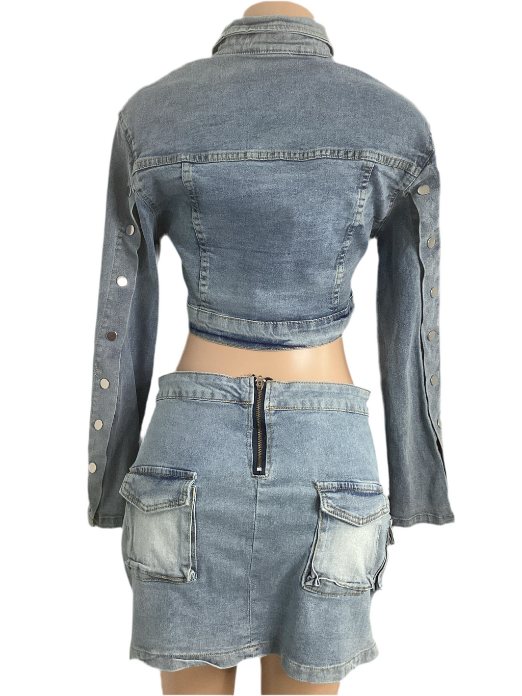 Denim Mini Skirt Set