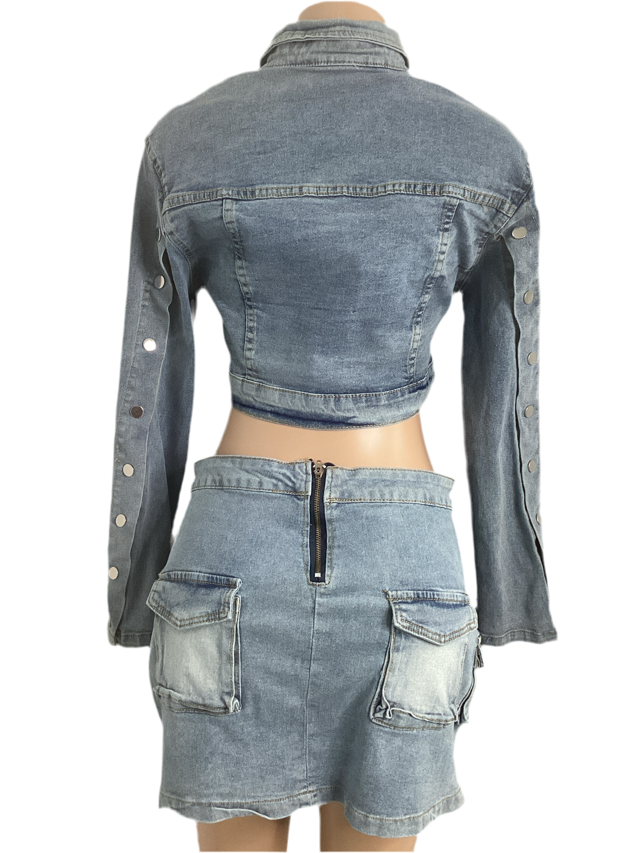 Denim Mini Skirt Set