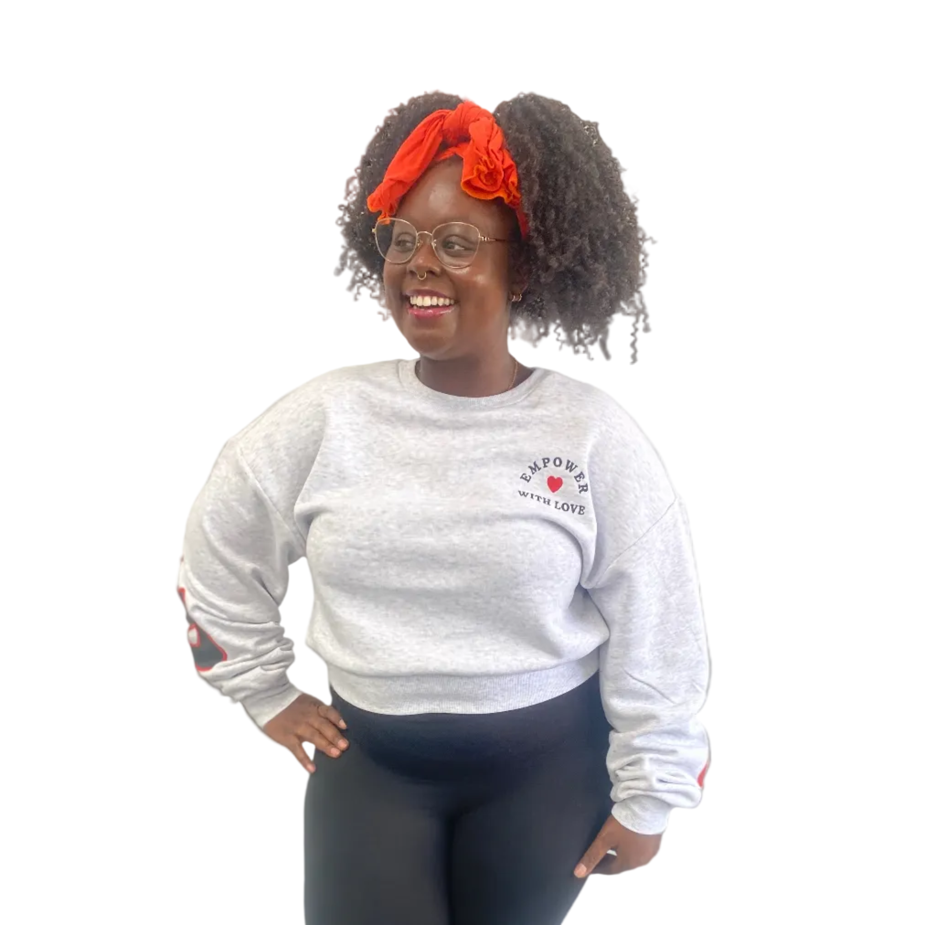Empower With Love Graphic Cropped Sweatshirt - Positive Message Pullover