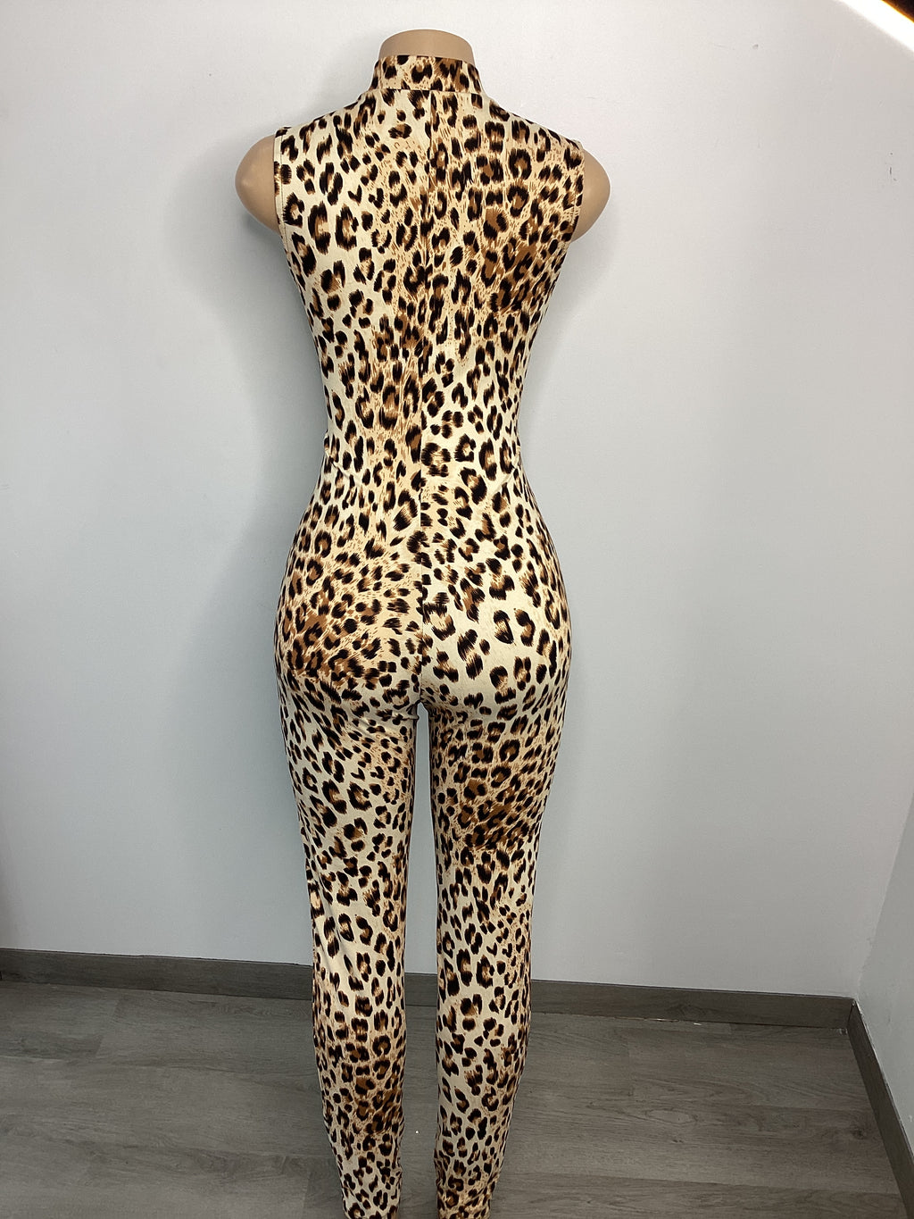 Stretch Leopard Zip Up Knit Jumper - Closet Space