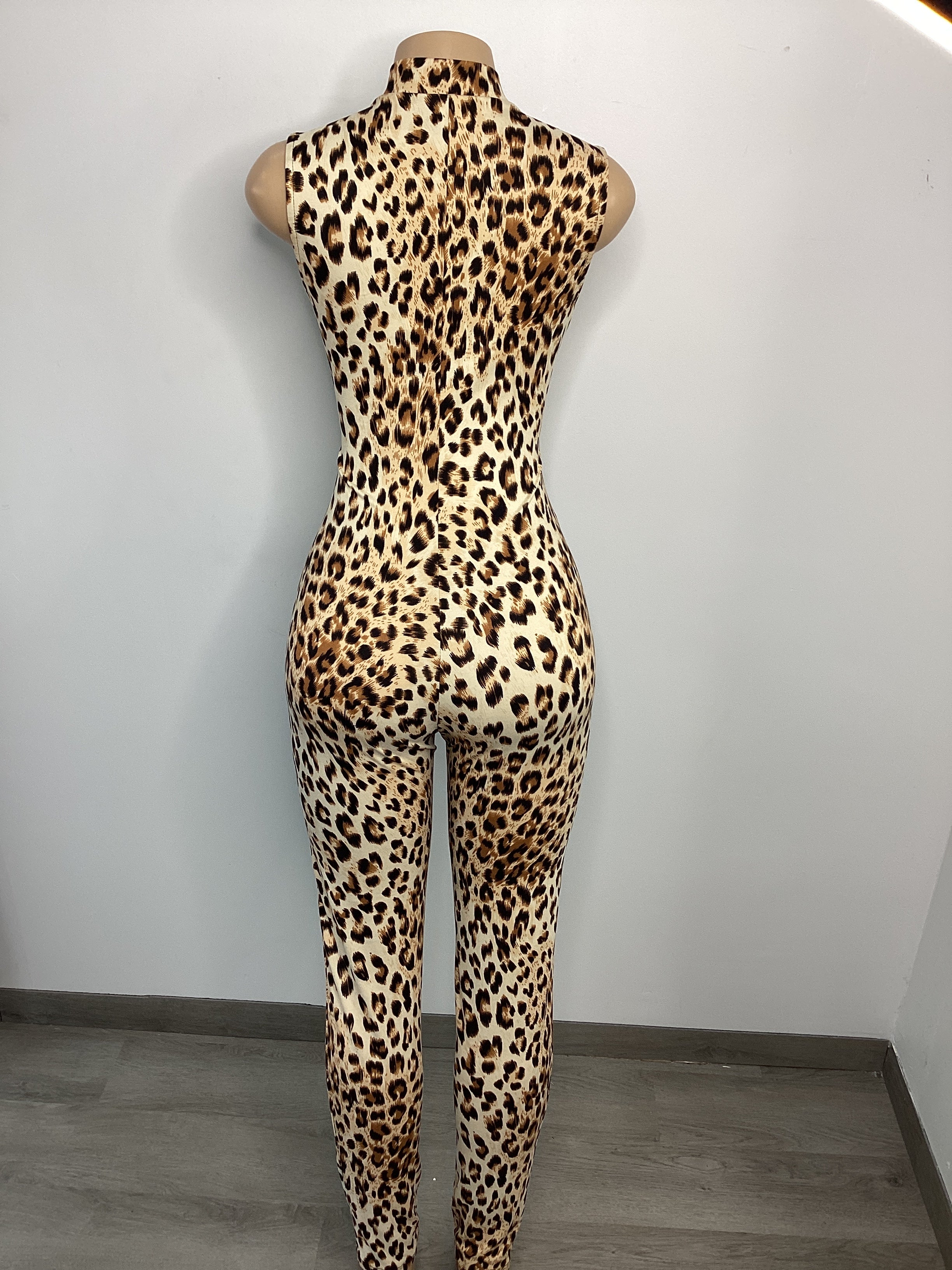 Stretch Leopard Zip Up Knit Jumper - Closet Space