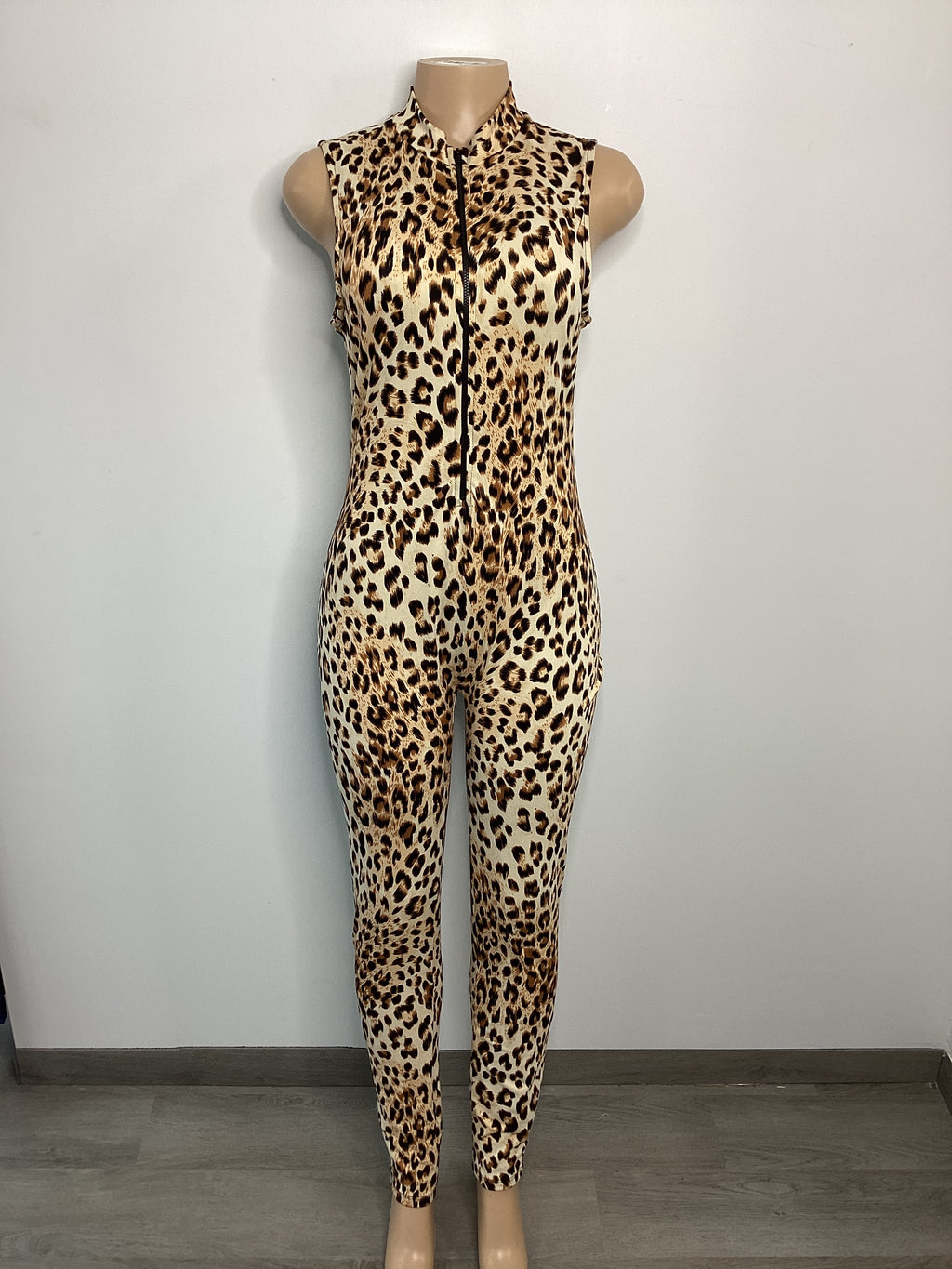 Stretch Leopard Zip Up Knit Jumper - Closet Space