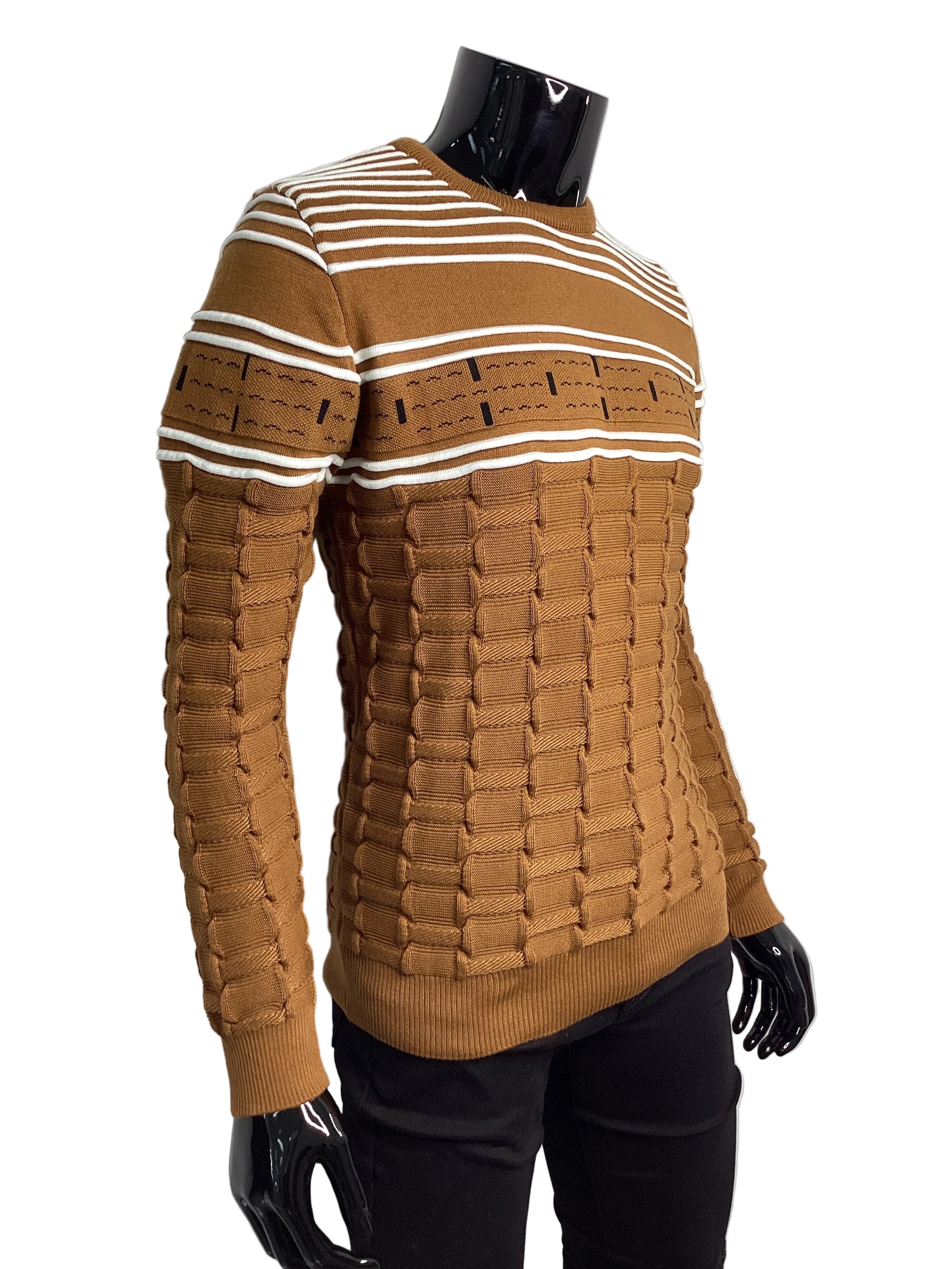 Patterned Color Block Crewneck - Closet Space