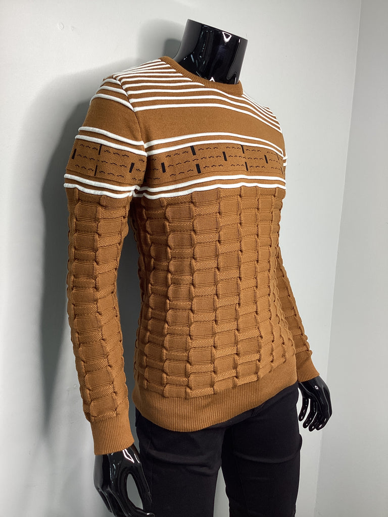 Patterned Color Block Crewneck - Closet Space