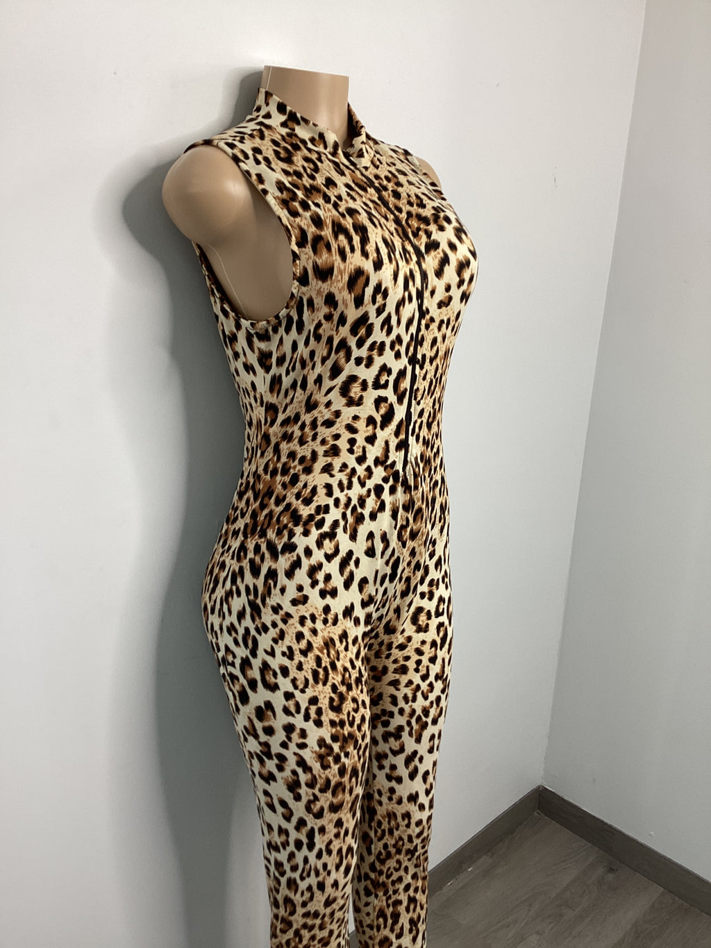 Stretch Leopard Zip Up Knit Jumper - Closet Space